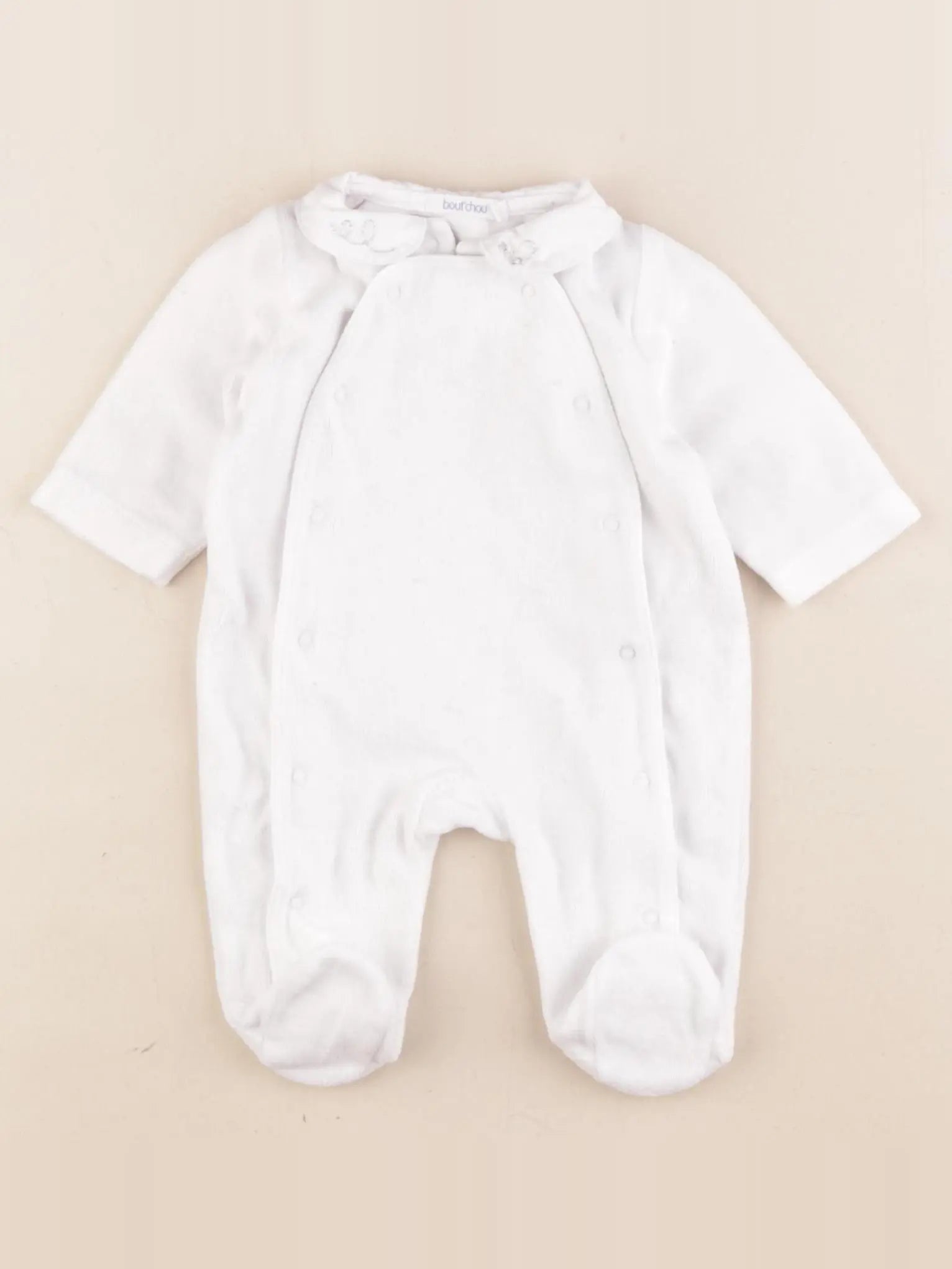 Boutchou - pyjama velours blanc - 0 mois