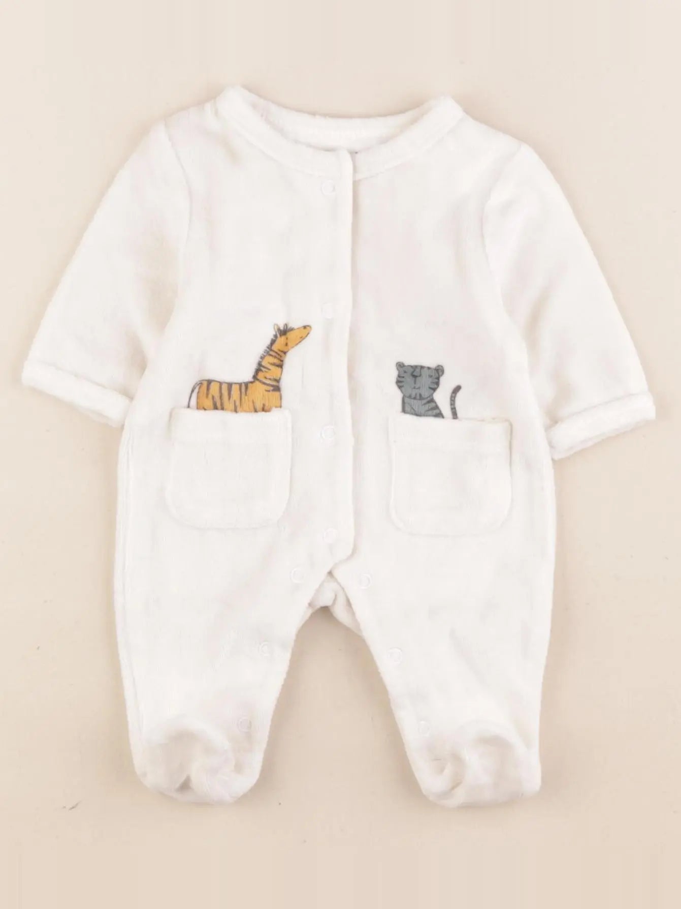 Boutchou - pyjama velours beige - 0 mois