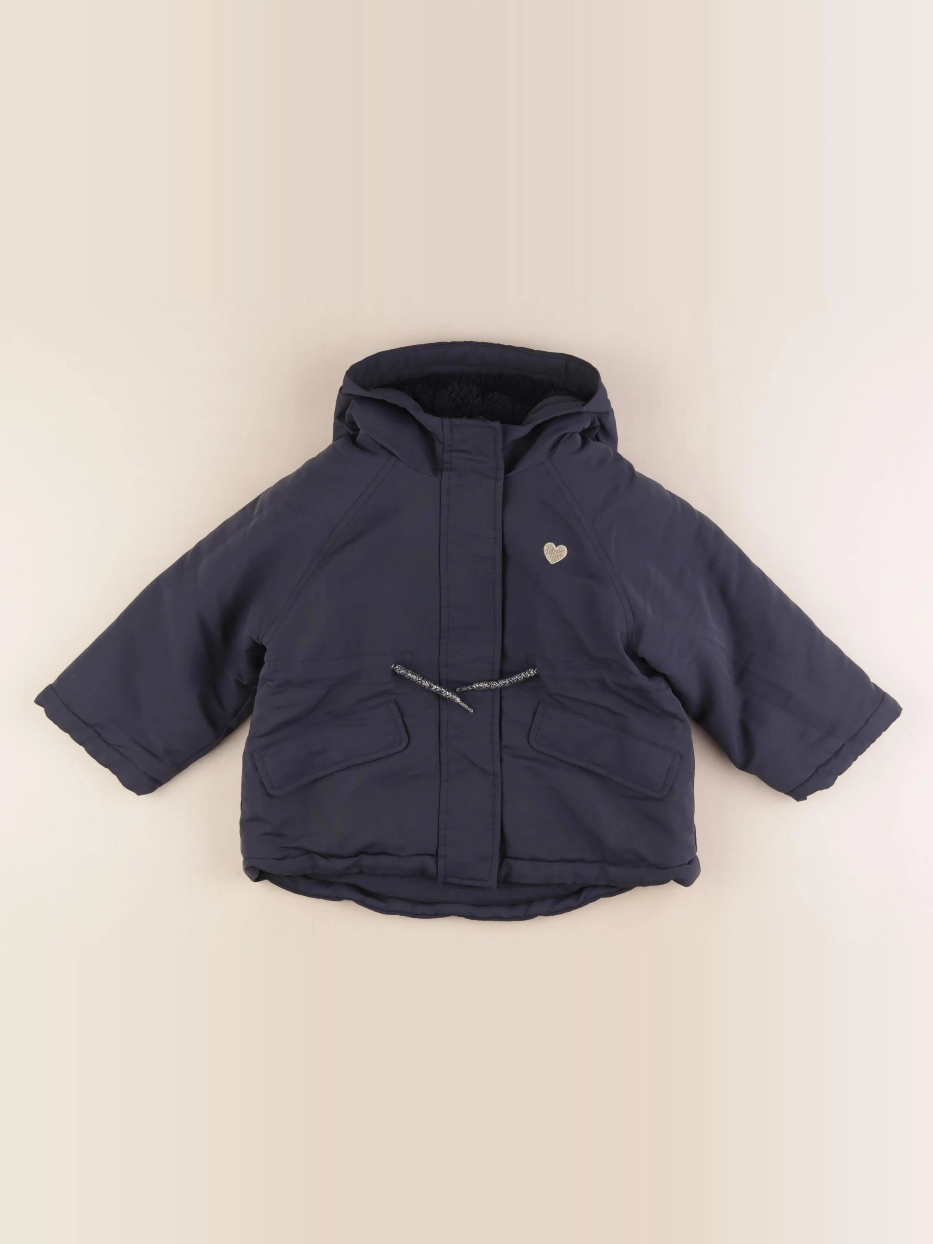 Vertbaudet - manteau doublure amovible bleu - 3 ans
