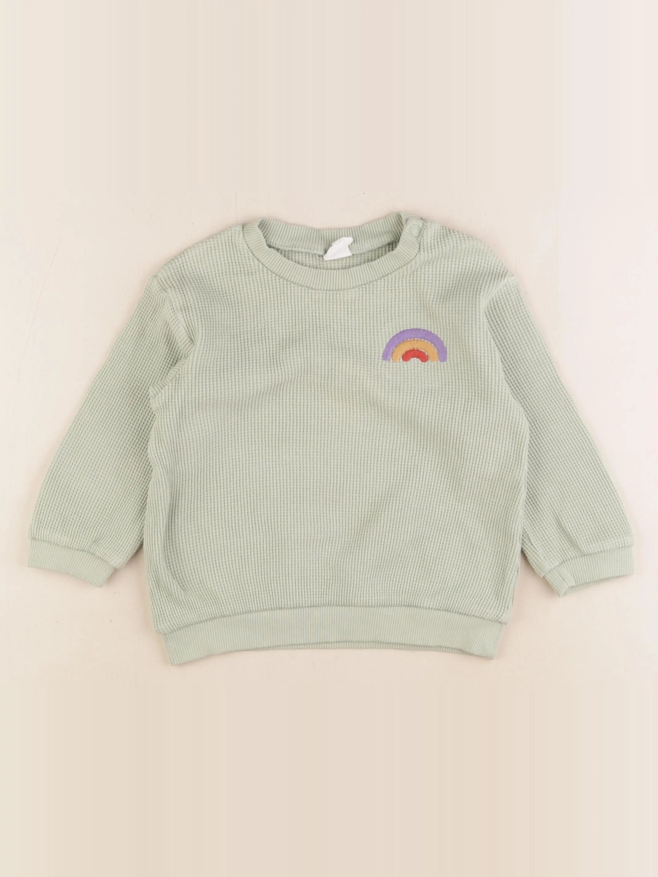 H&M - sweat vert - 18/24 mois