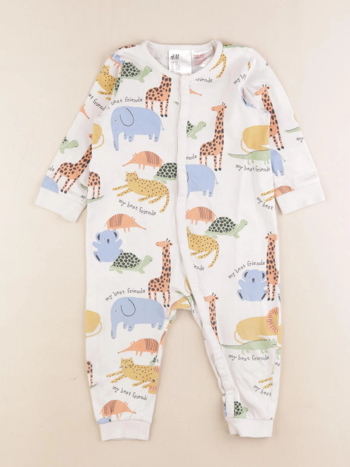 H&M - pyjama coton multicolore - 9/12 mois