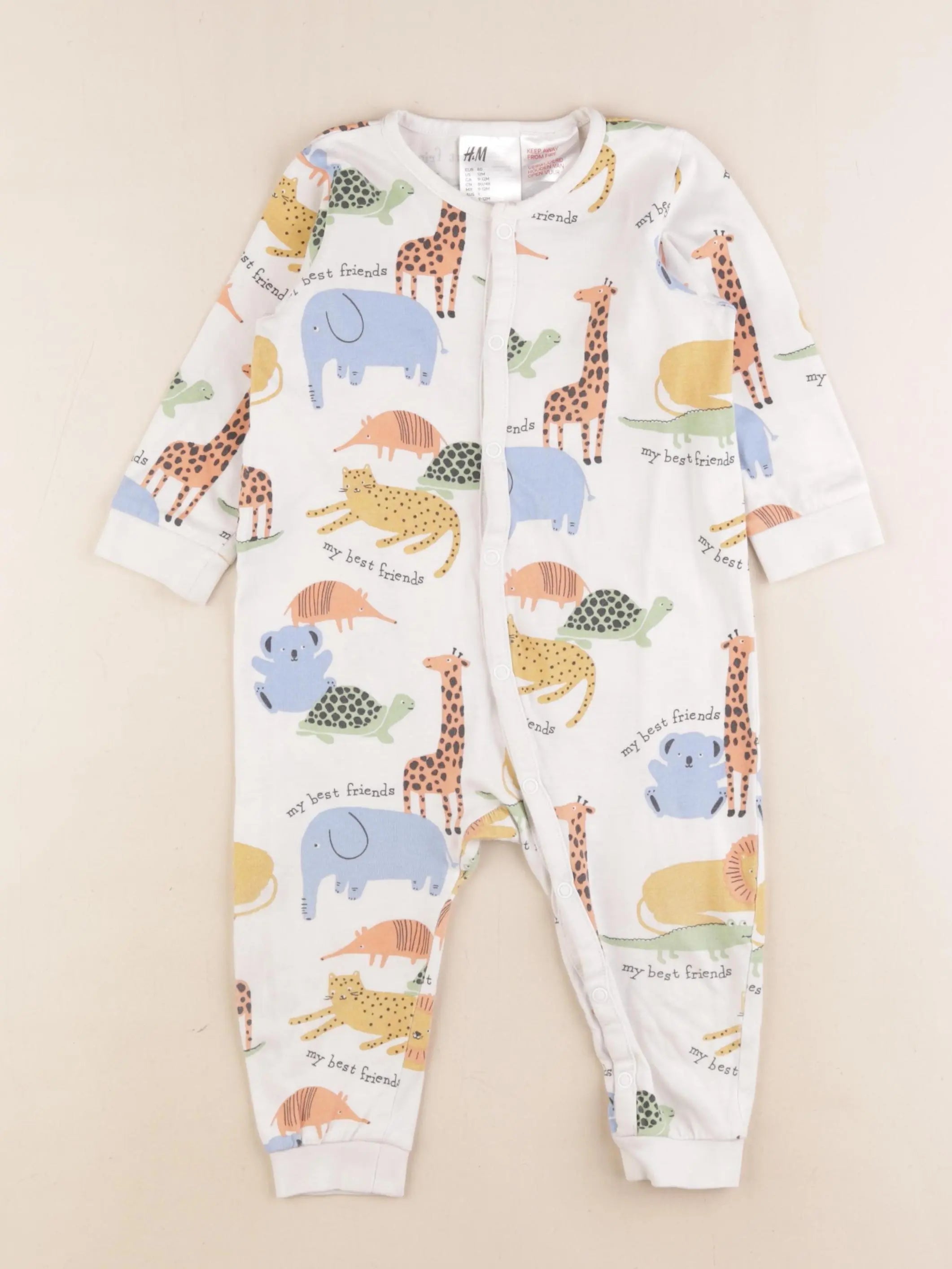H&M - pyjama coton multicolore - 9/12 mois
