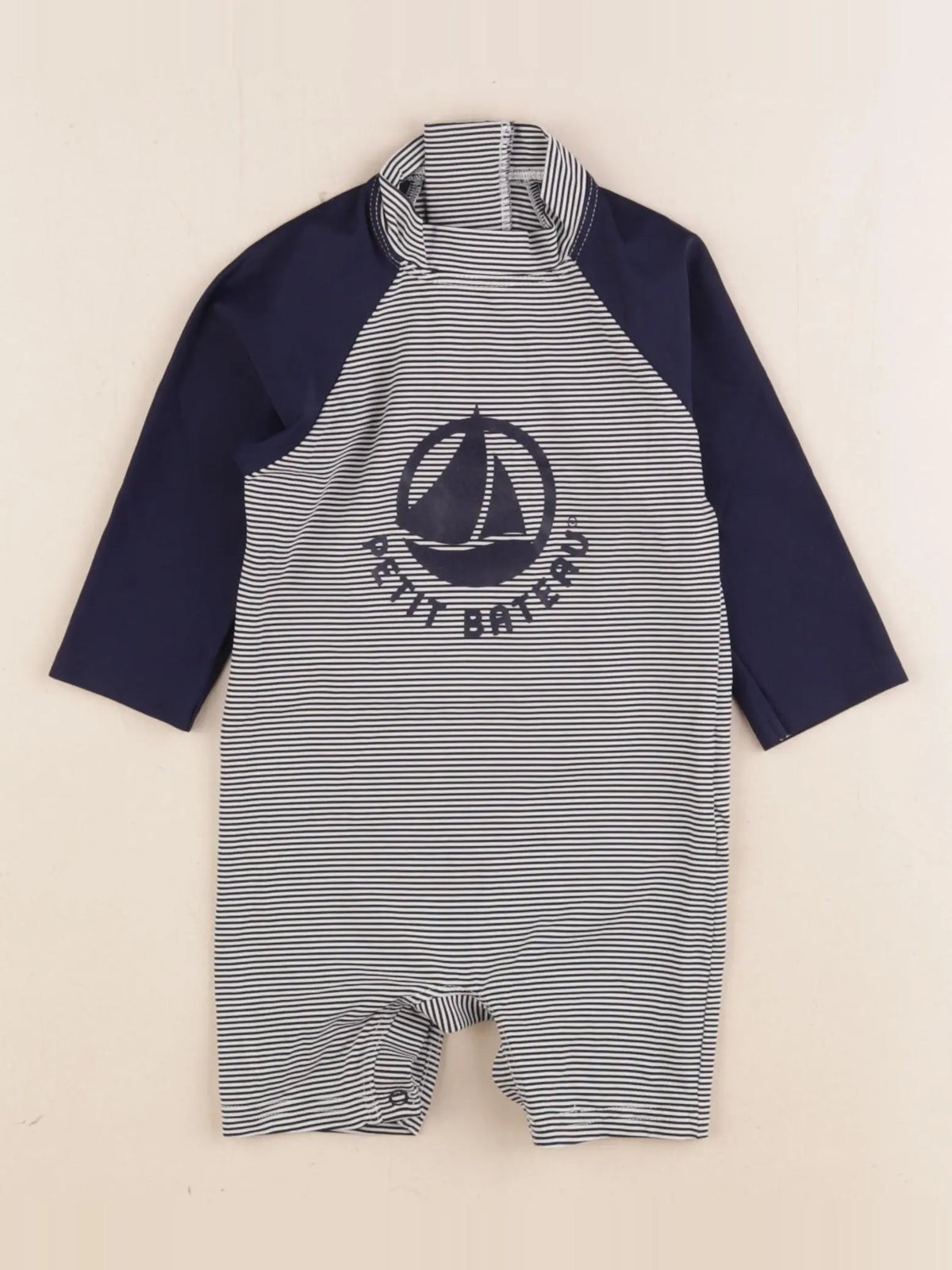 Petit Bateau - combi de bain bleu - 12 mois
