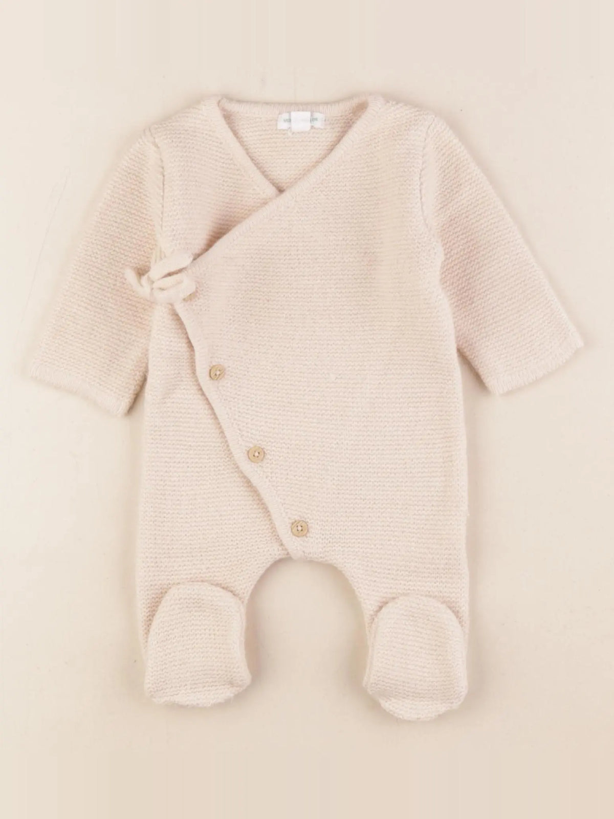 Vertbaudet - combinaison beige - 1 mois