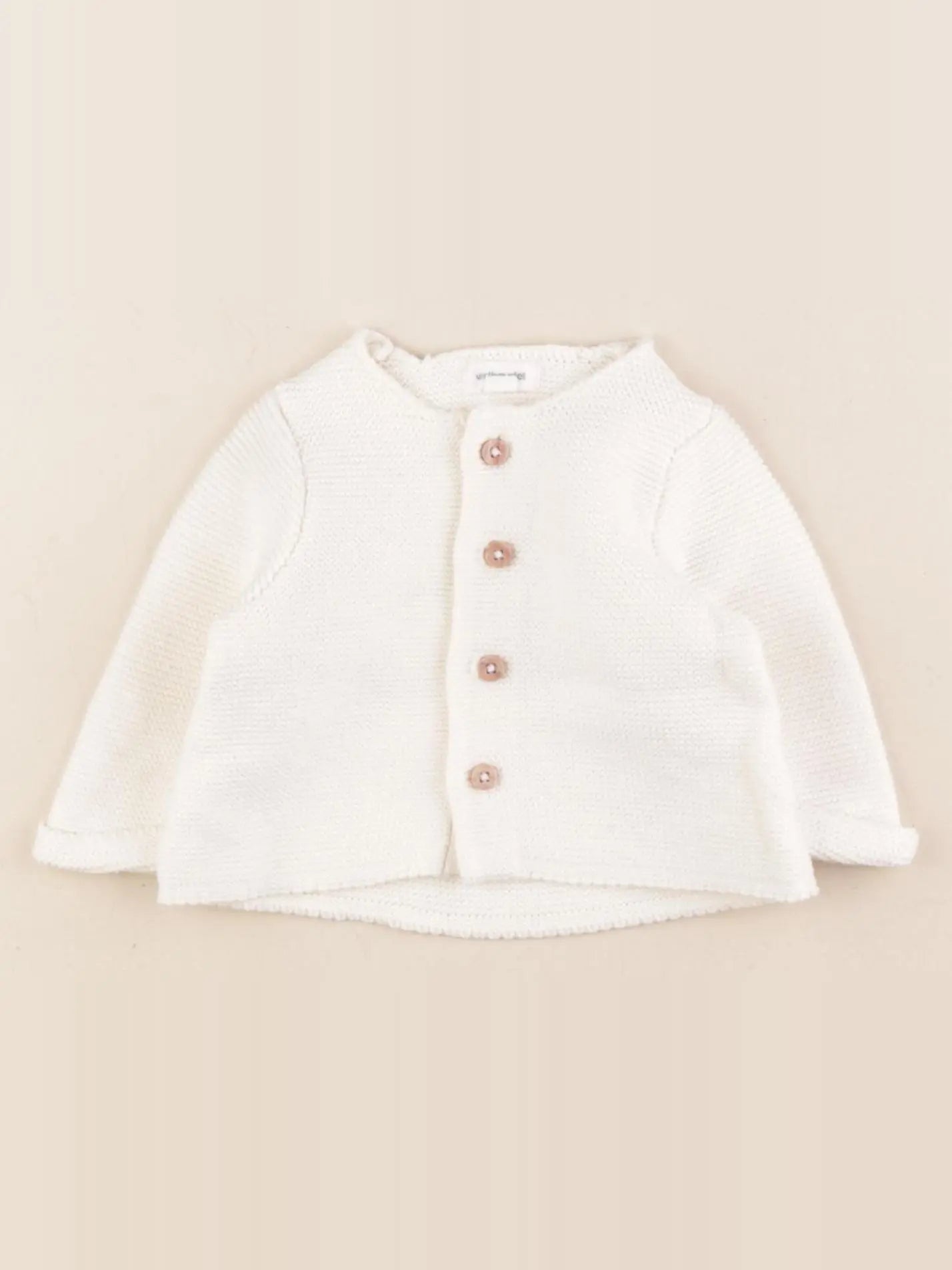 Vertbaudet - gilet velours beige - 1 mois