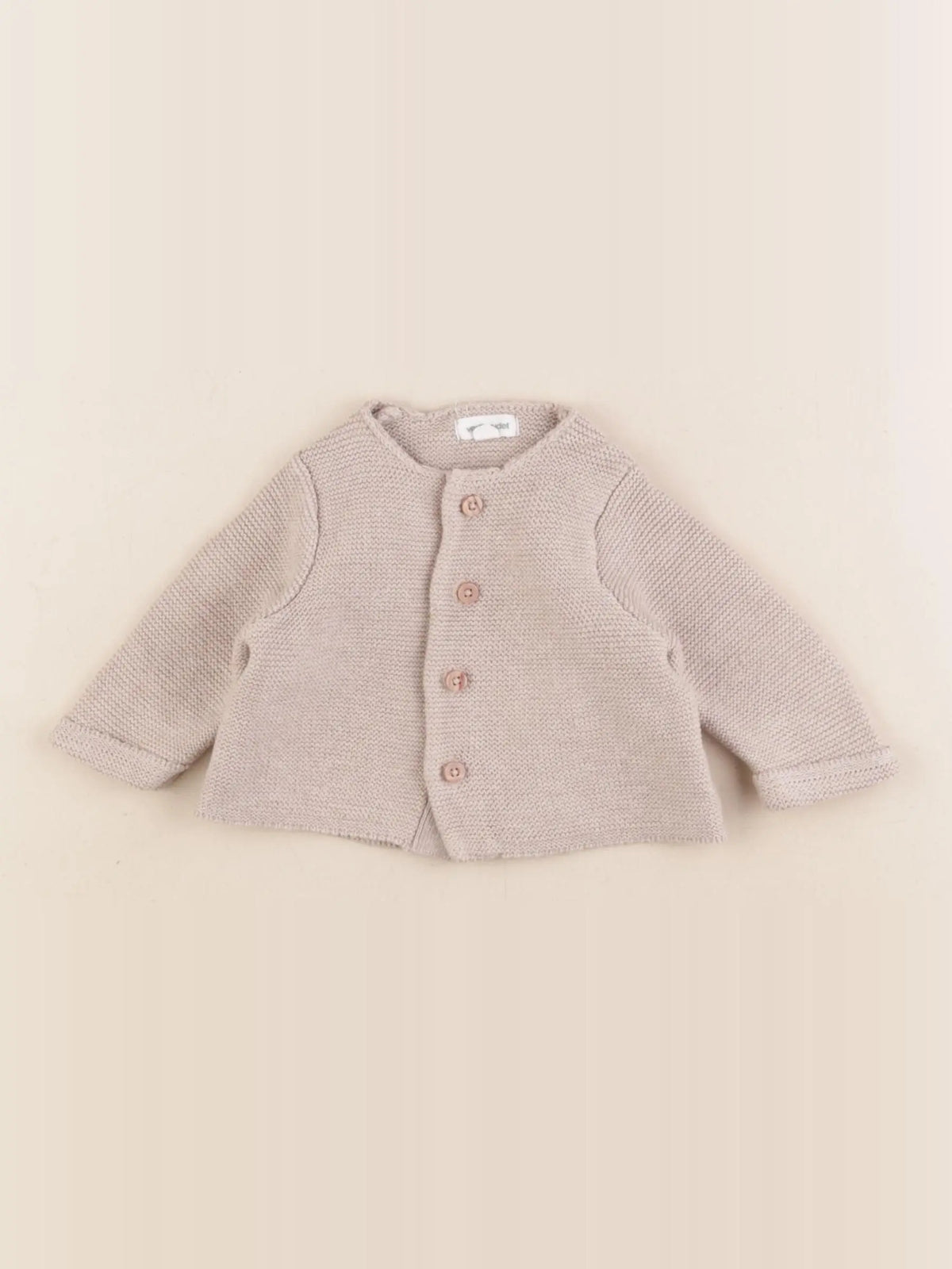 Vertbaudet - gilet velours beige - 1 mois