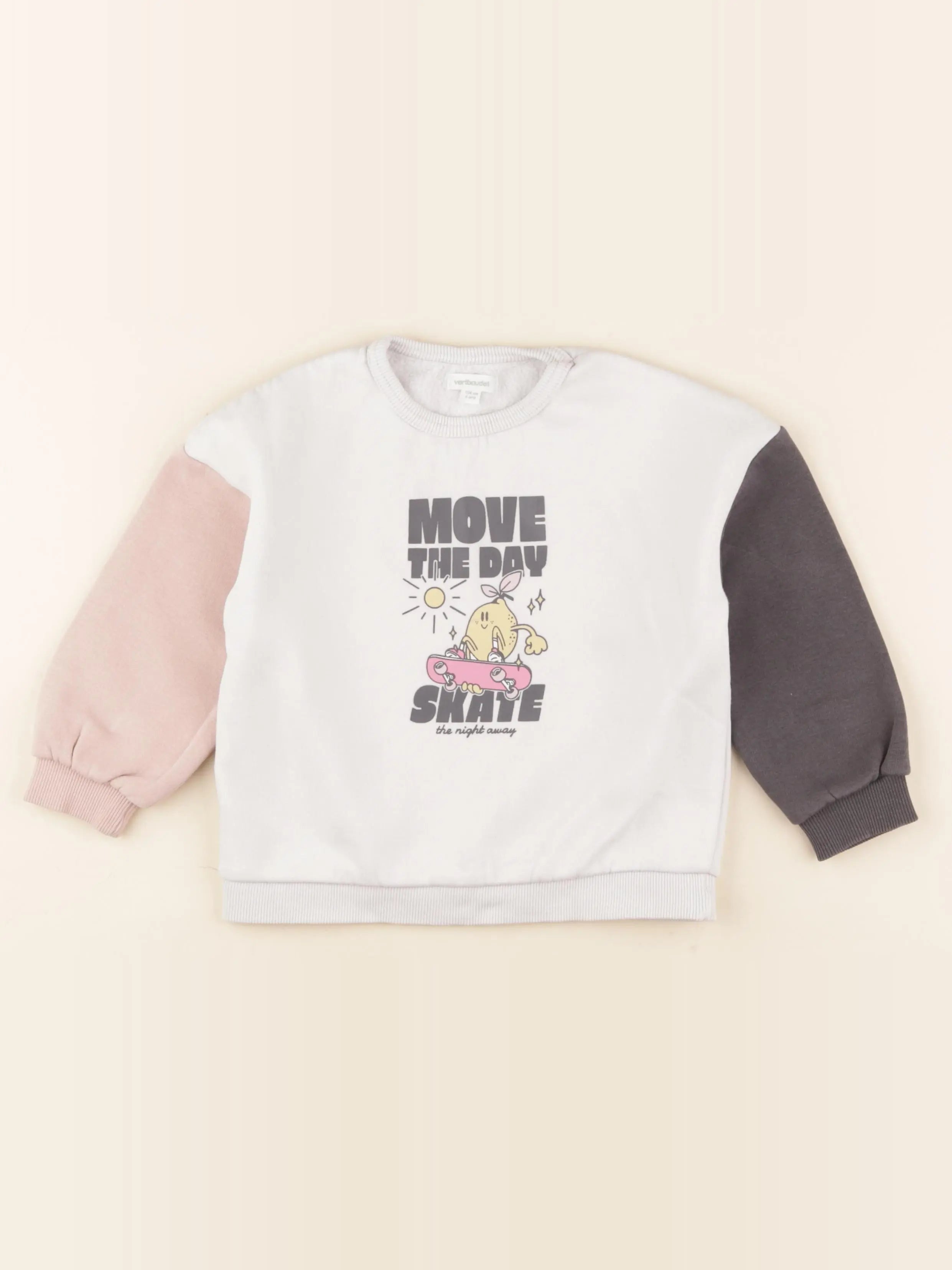 Vertbaudet - sweat multicolore - 4 ans
