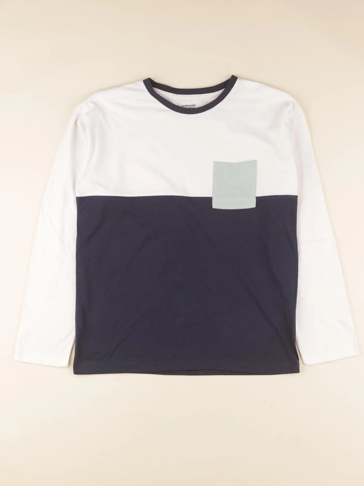 Vertbaudet - tee-shirt bleu, blanc - 14 ans