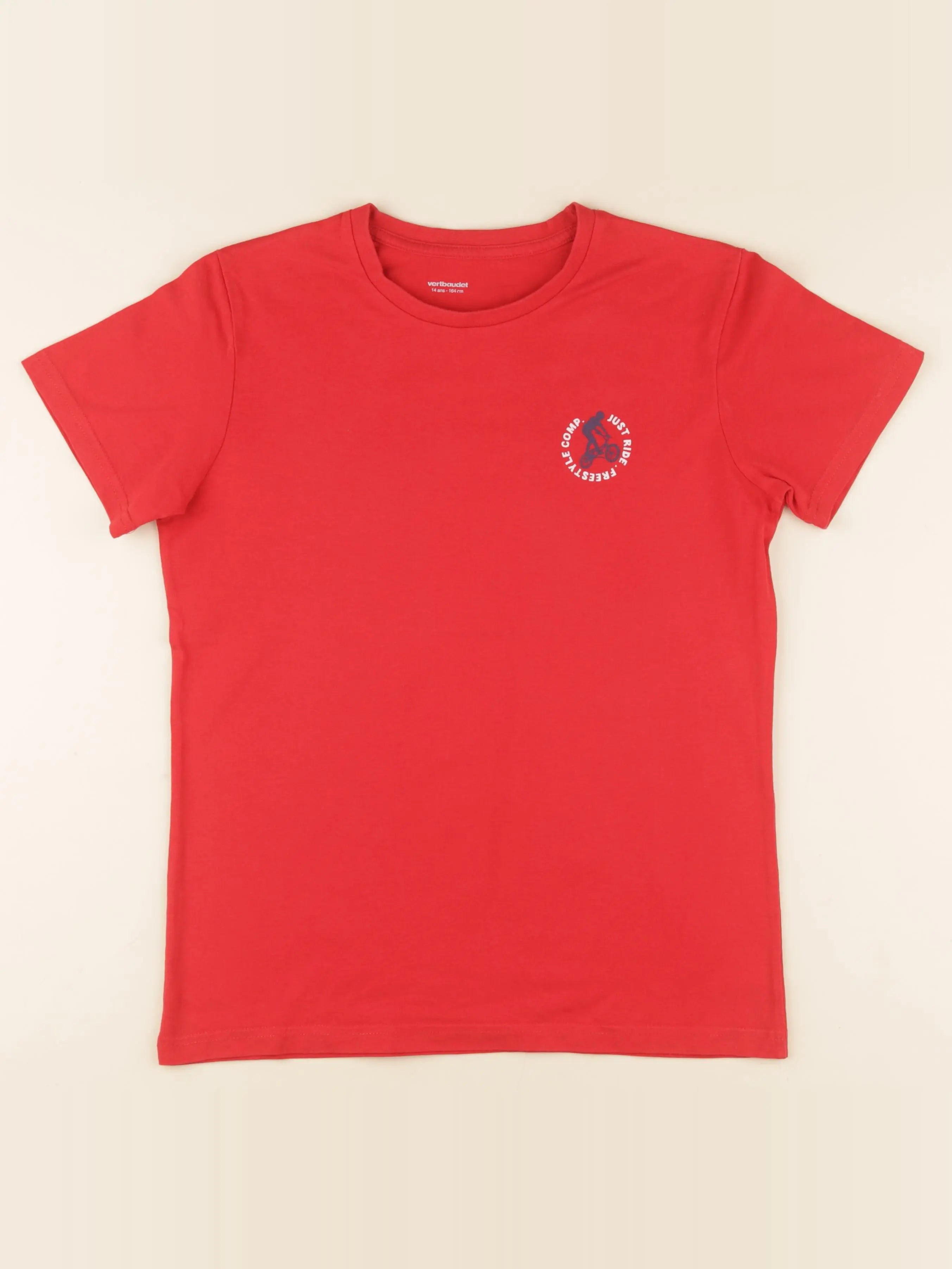 Vertbaudet - tee-shirt rouge - 14 ans