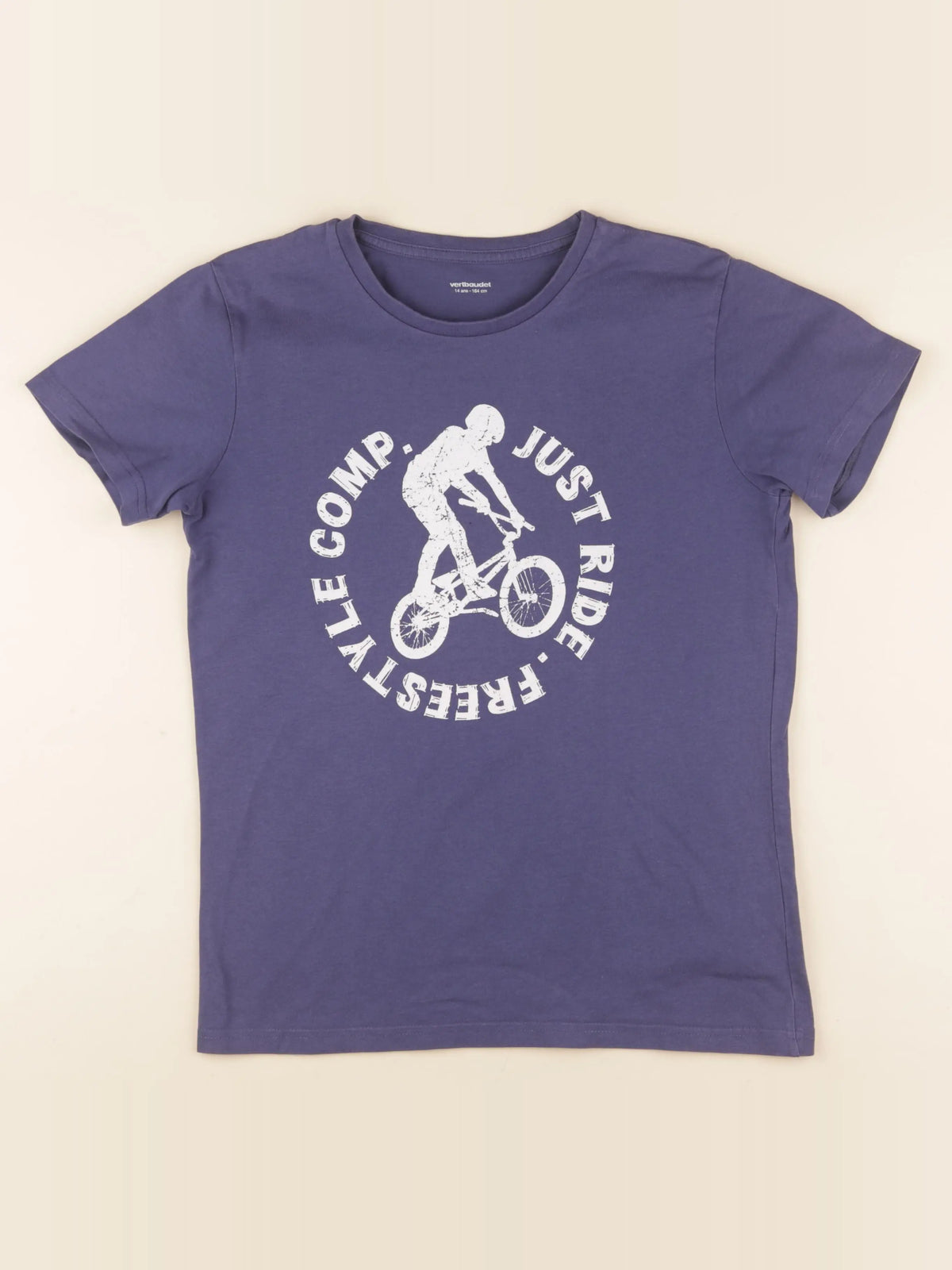 Vertbaudet - tee-shirt bleu - 14 ans