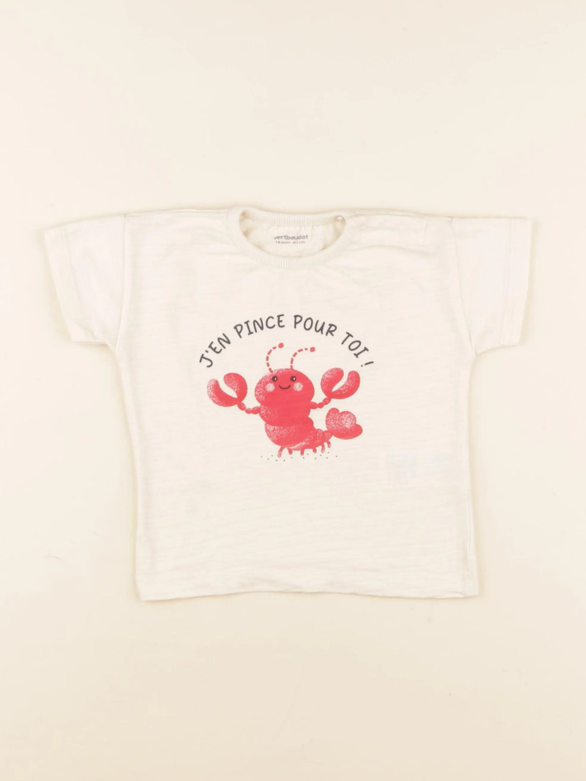 Vertbaudet - tee-shirt beige - 18 mois