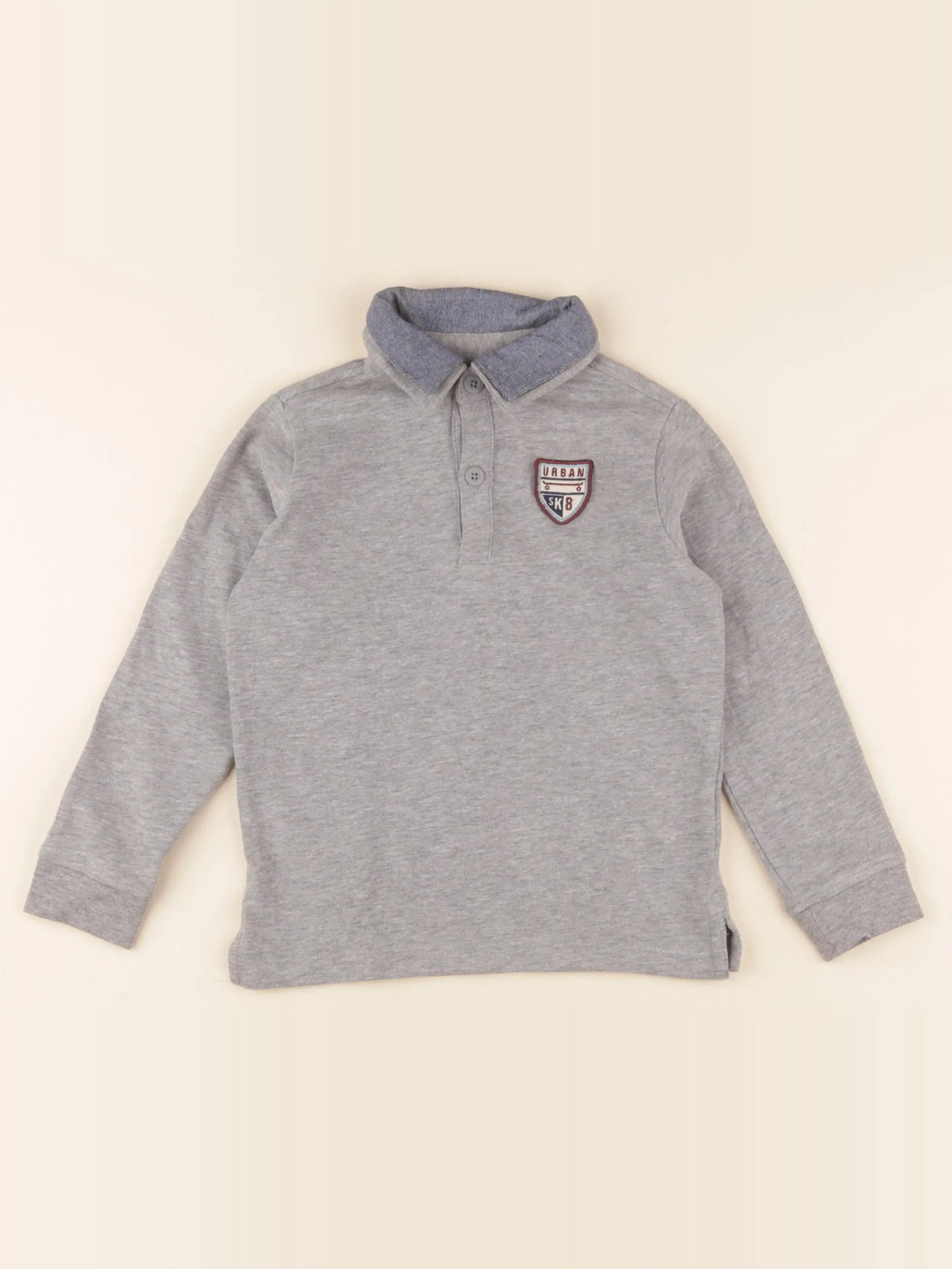 Vertbaudet - polo gris, bleu - 5 ans