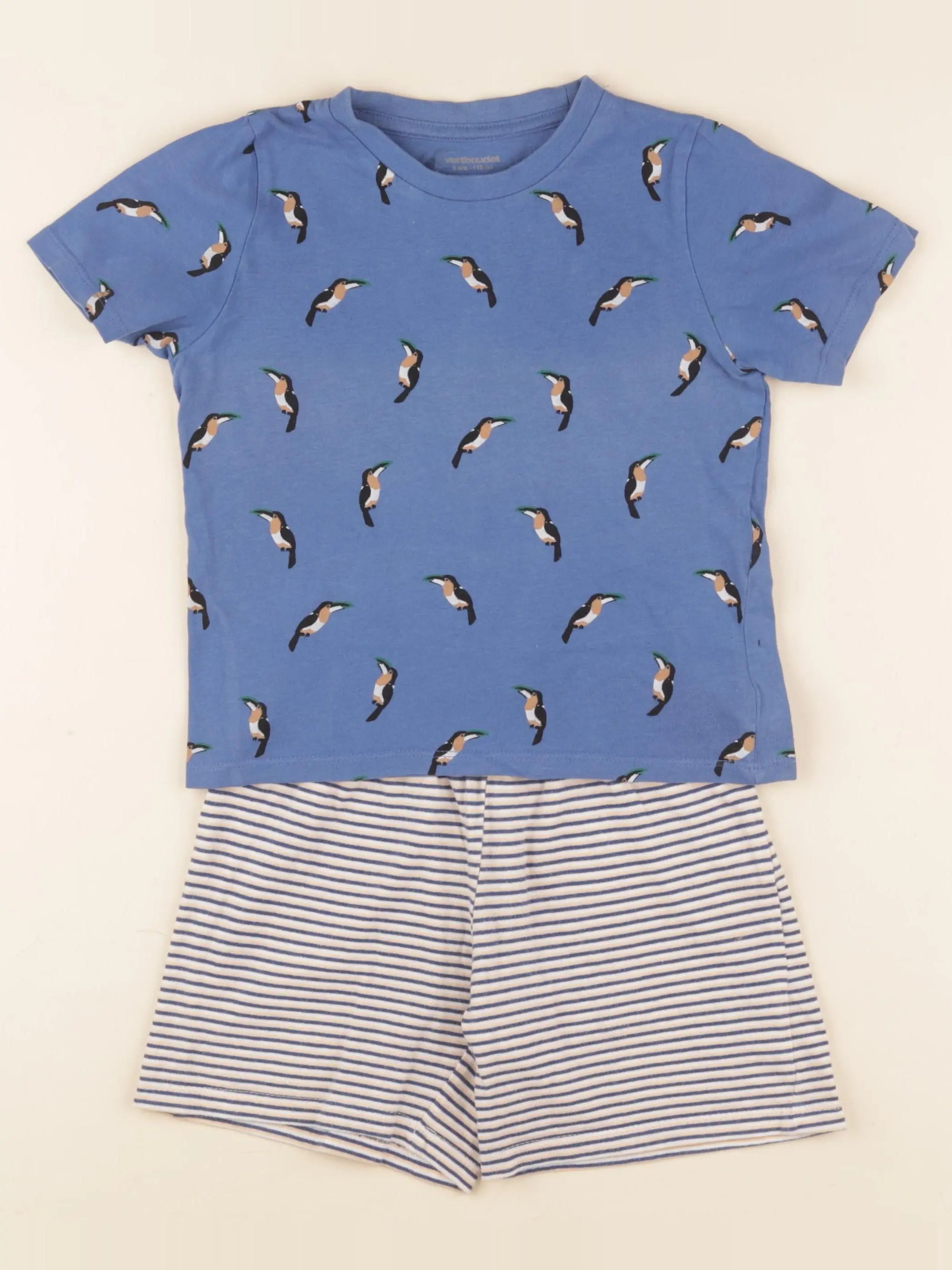 Vertbaudet - pyjama coton bleu - 5 ans