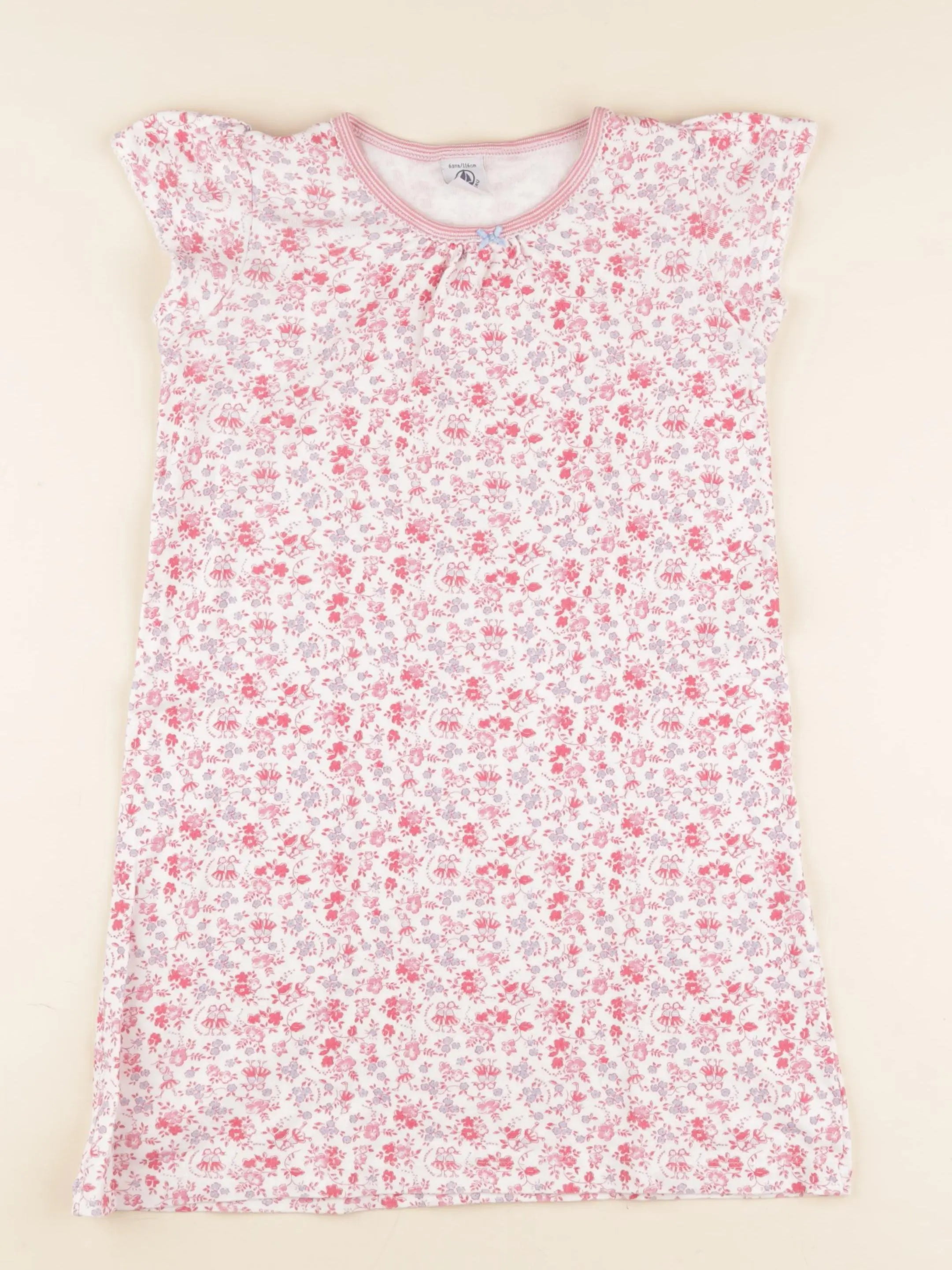 Petit Bateau - chemise de nuit coton rose - 6 ans