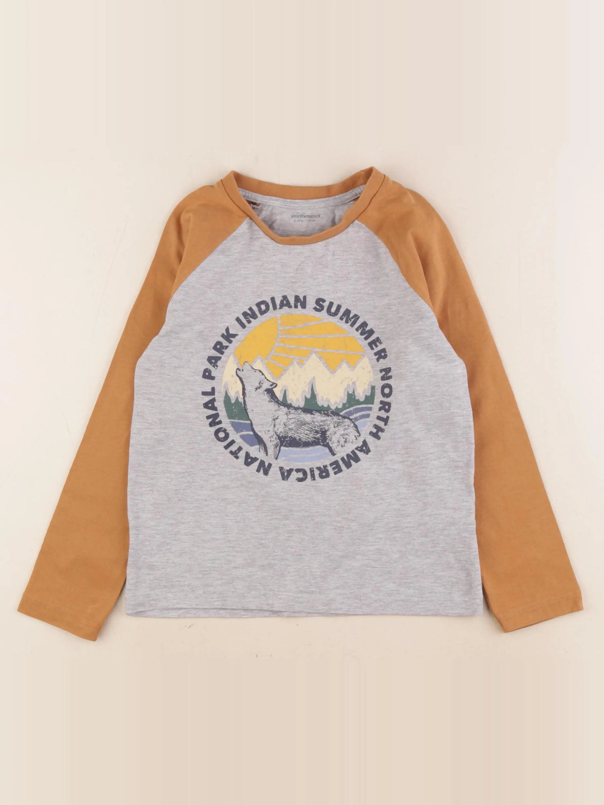 Vertbaudet - tee-shirt gris, jaune - 6 ans