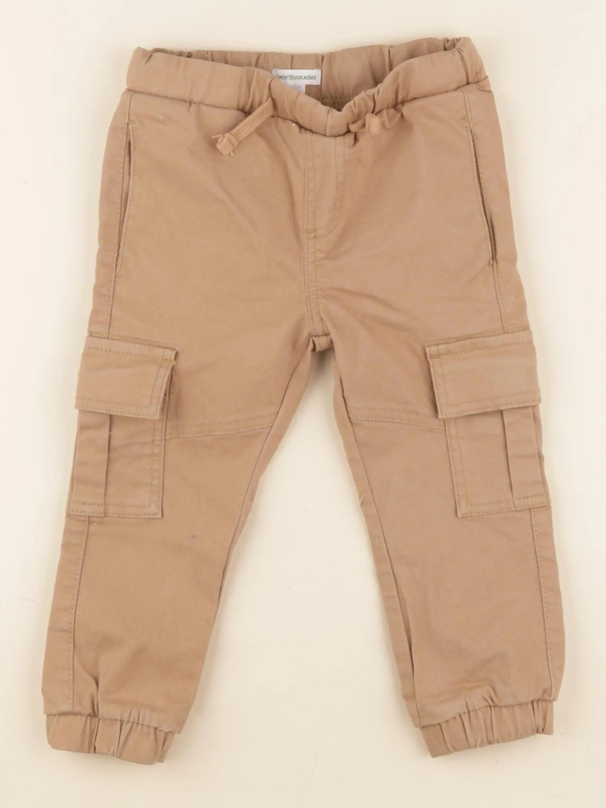 Vertbaudet - pantalon coton beige - 3 ans