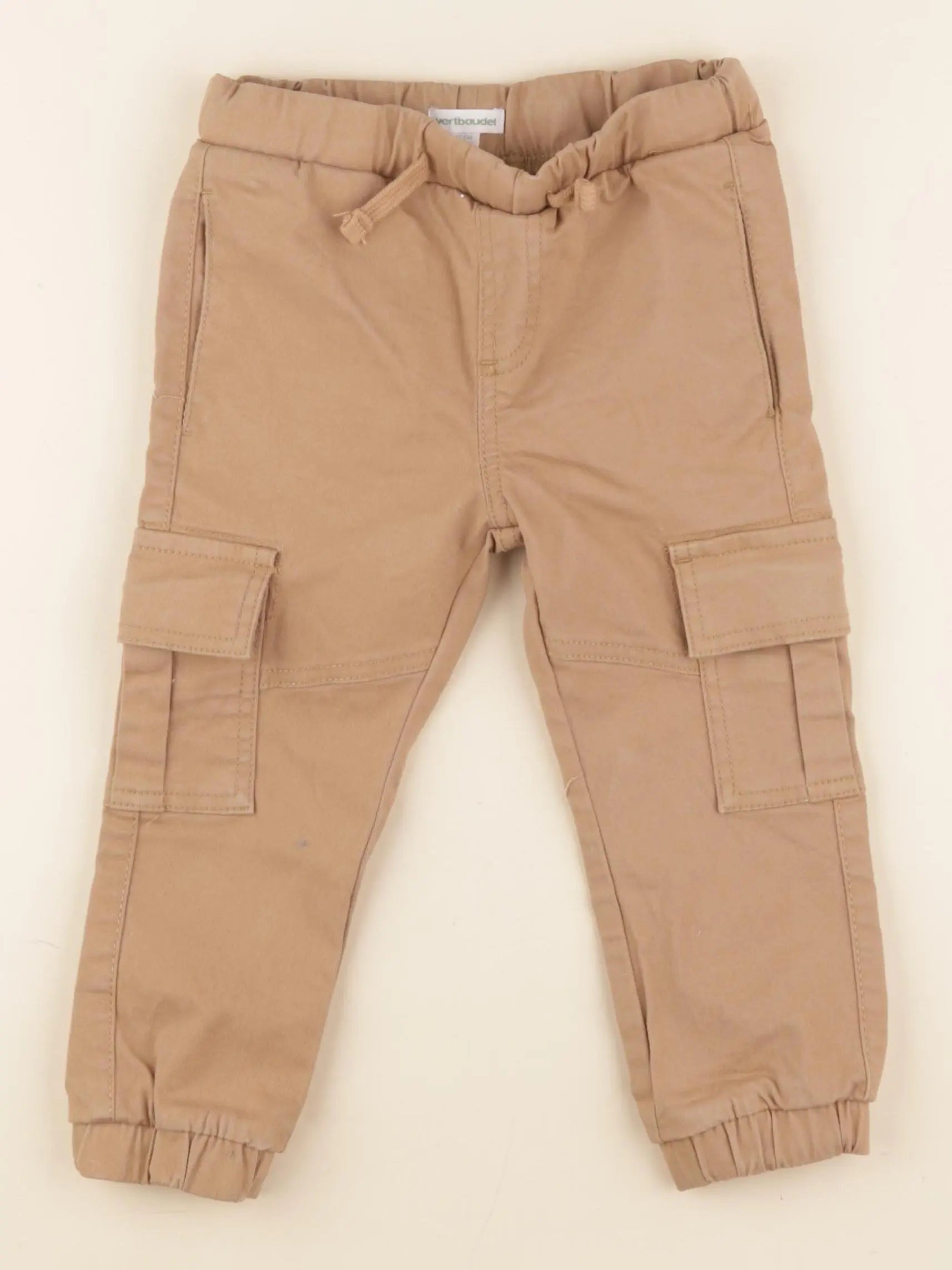 Vertbaudet - pantalon coton beige - 3 ans