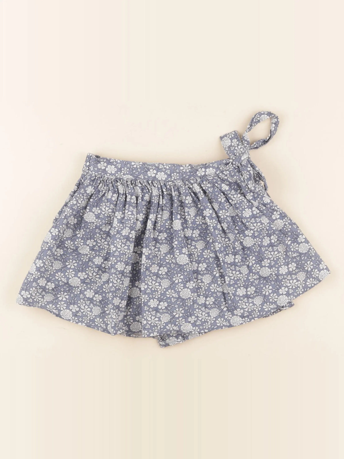 Vertbaudet - jupe short bleu, blanc - 7 ans