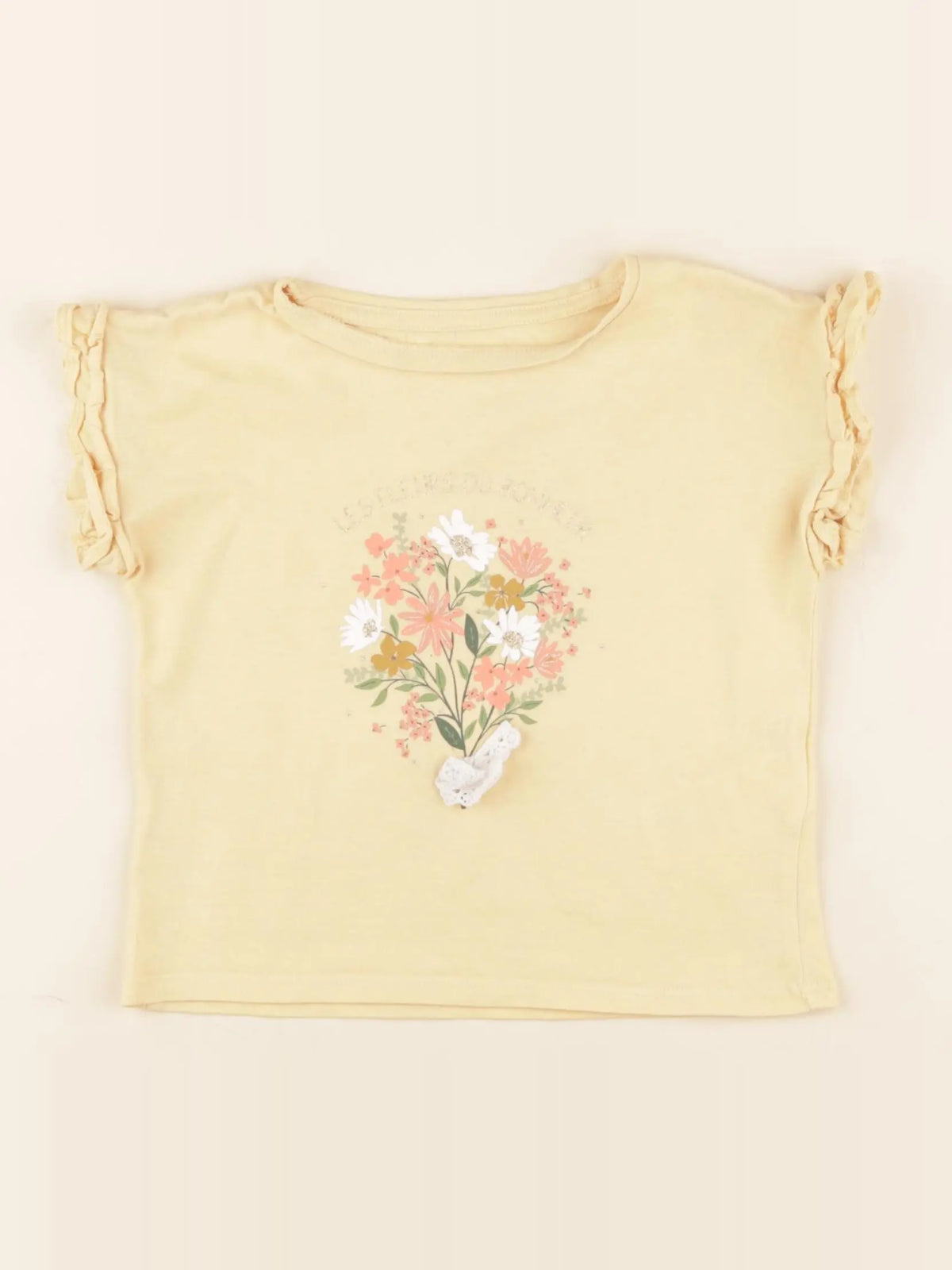Vertbaudet - tee-shirt jaune, or - 2 ans