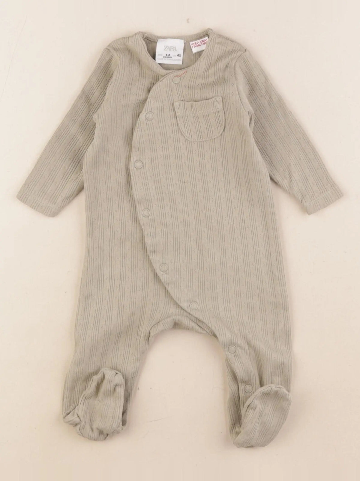 Zara - pyjama coton vert - 1/3 mois