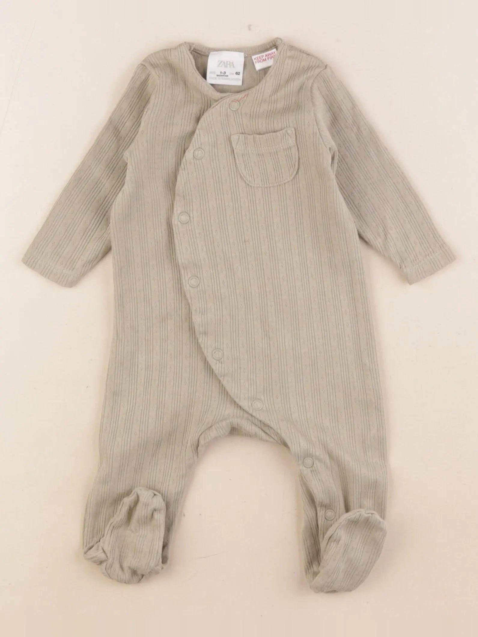 Zara - pyjama coton vert - 1/3 mois