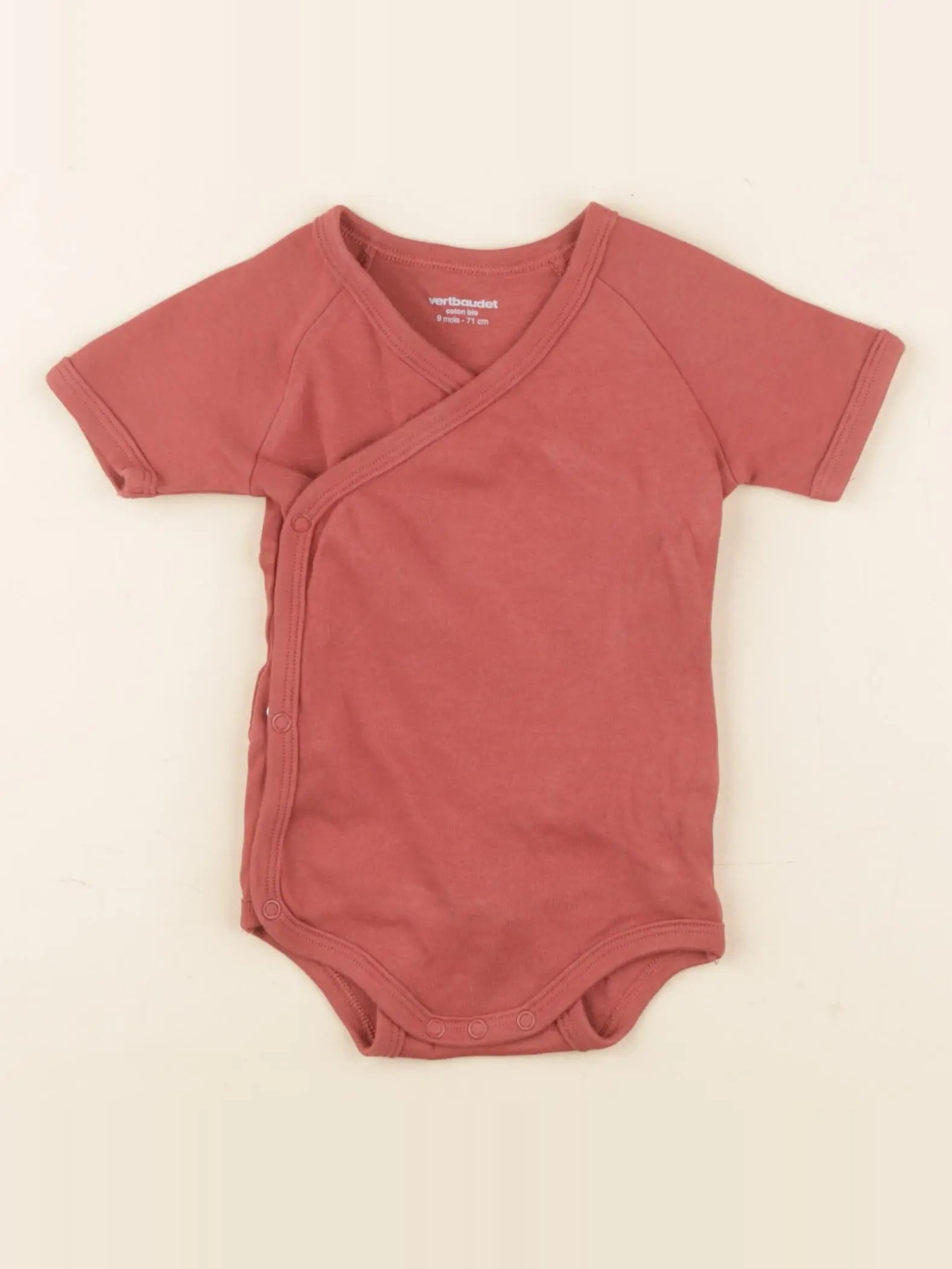 Vertbaudet - body rouge - 9 mois