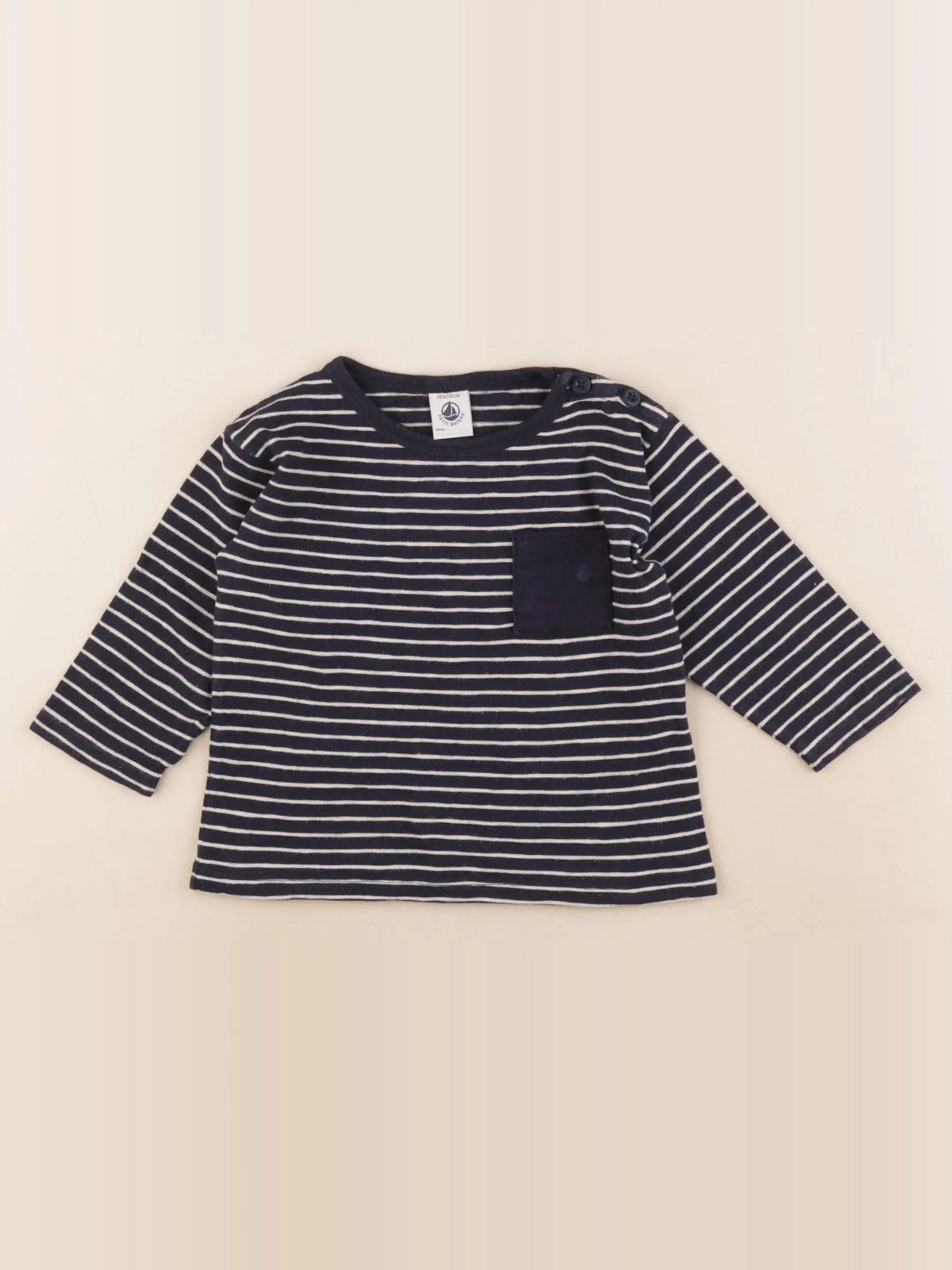 Petit Bateau - tee-shirt bleu - 18 mois