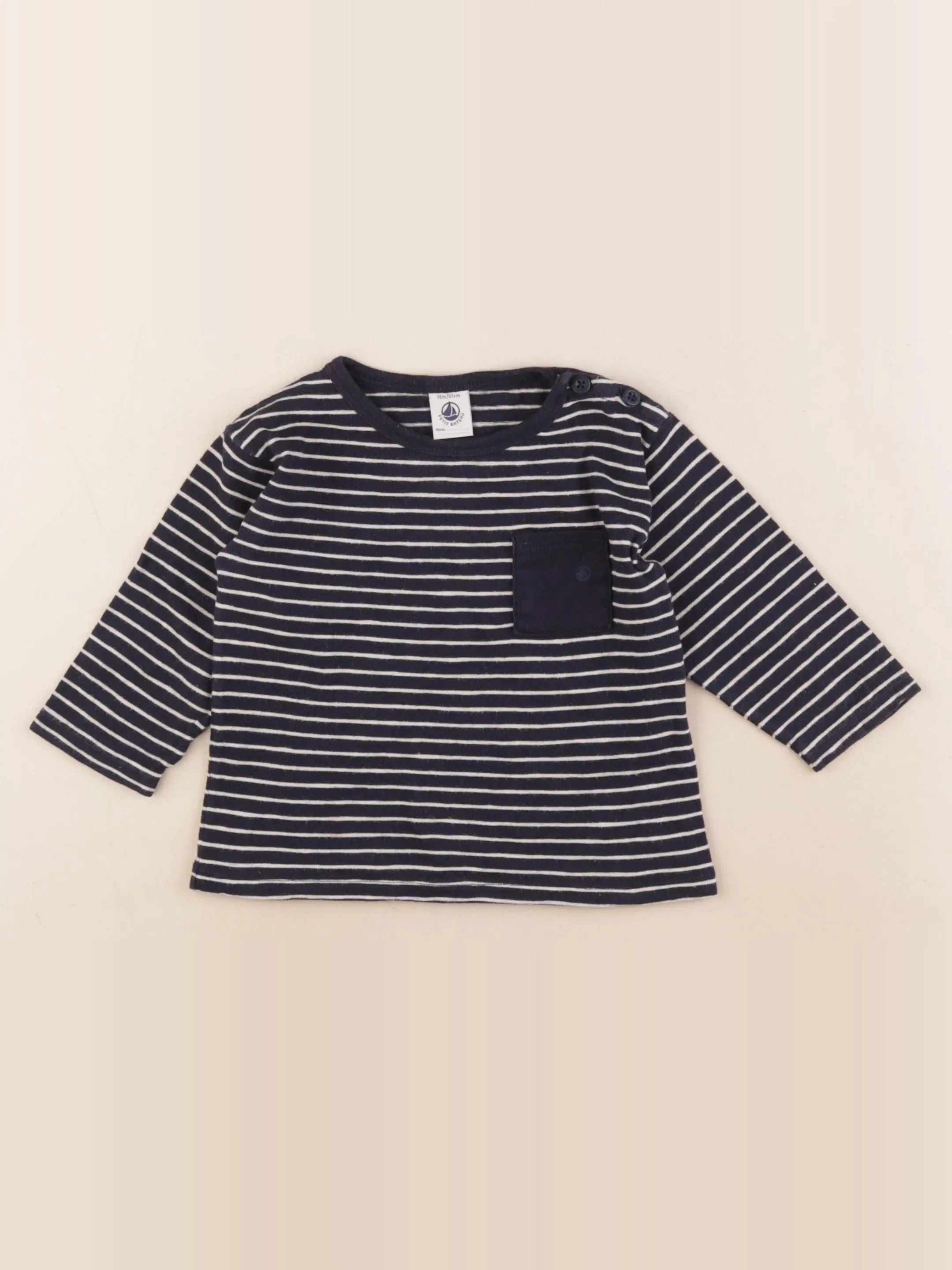 Petit Bateau - tee-shirt bleu - 18 mois
