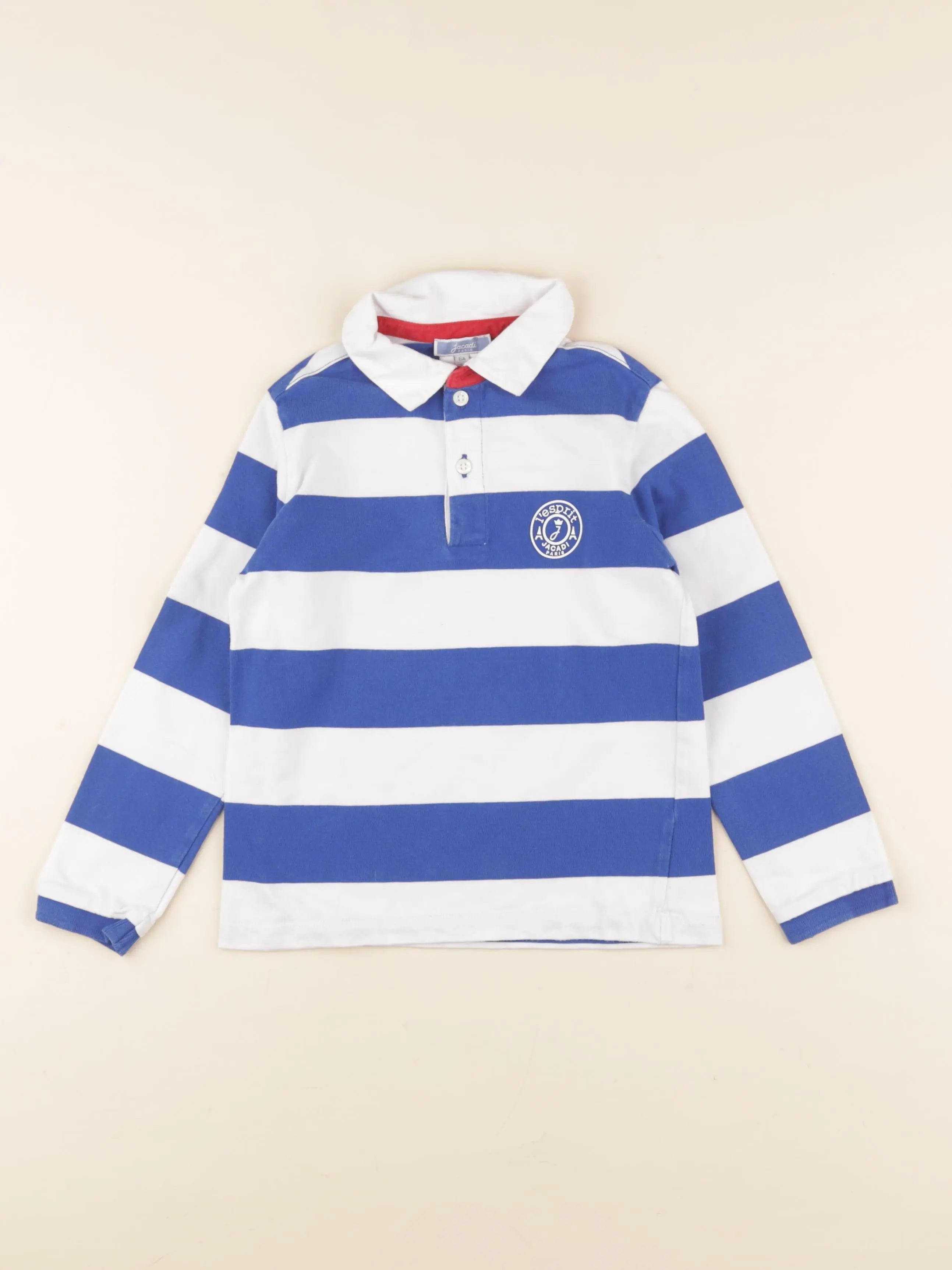 Jacadi - polo blanc, bleu - 6 ans