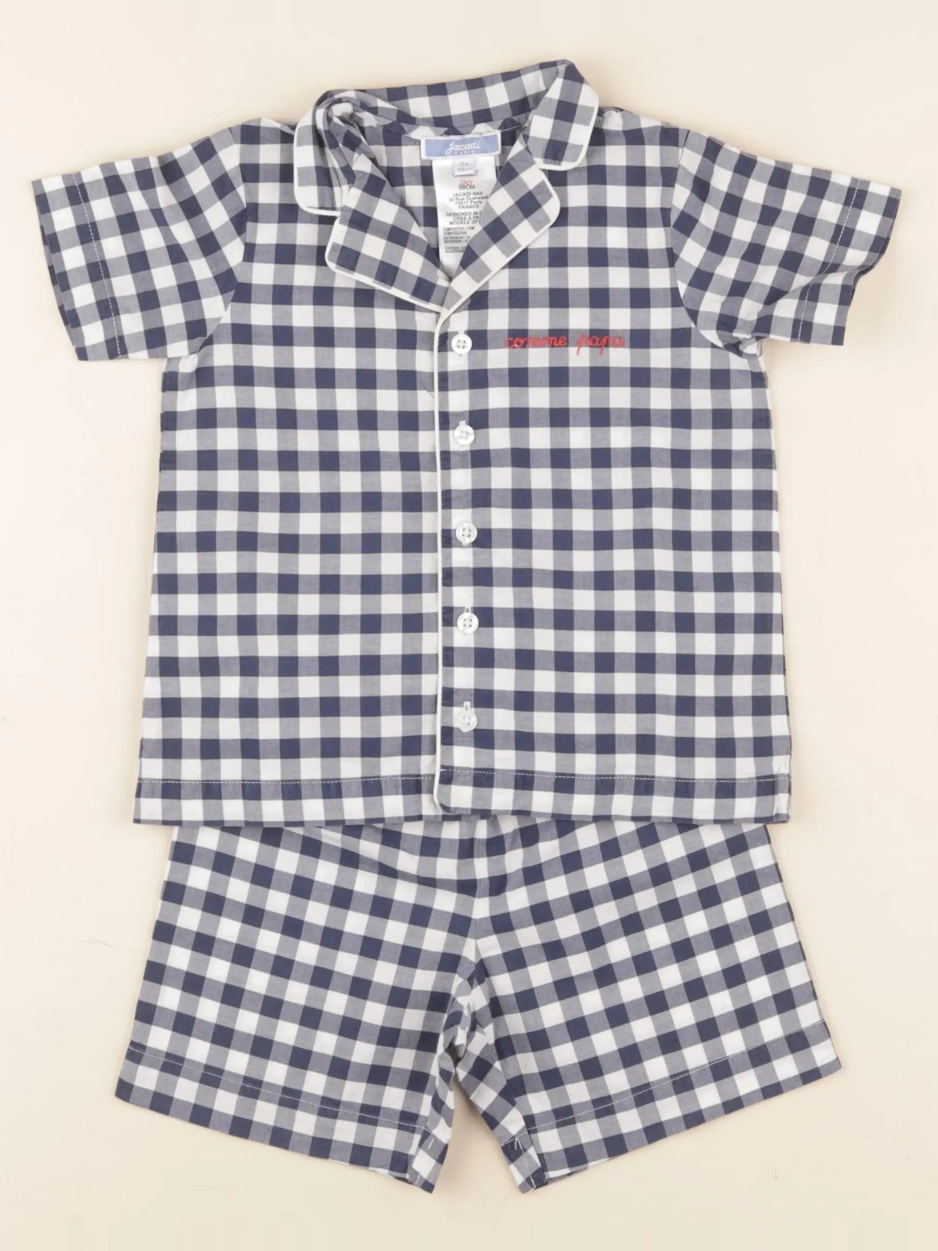Jacadi - pyjama coton blanc, bleu - 2 ans