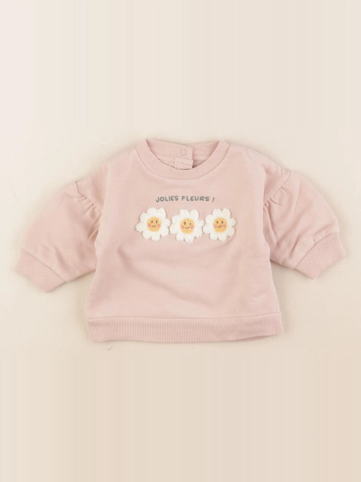 Vertbaudet - sweat rose - 3 mois