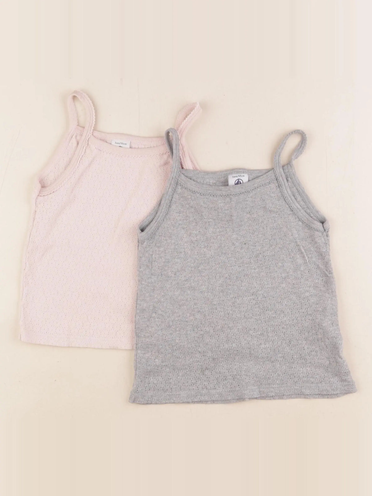 Petit Bateau - maillot de corps gris, rose - 3 ans
