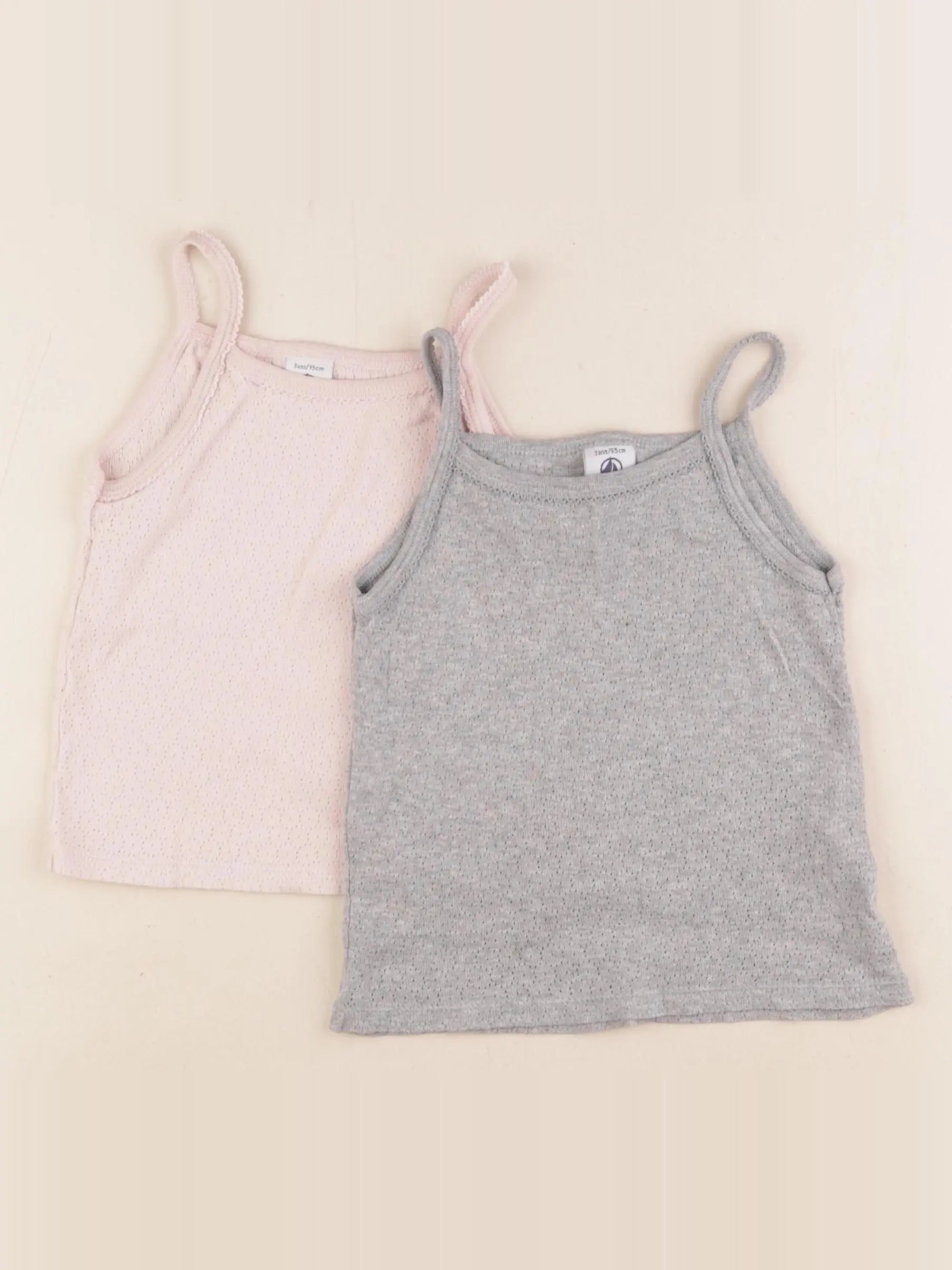 Petit Bateau - maillot de corps gris, rose - 3 ans