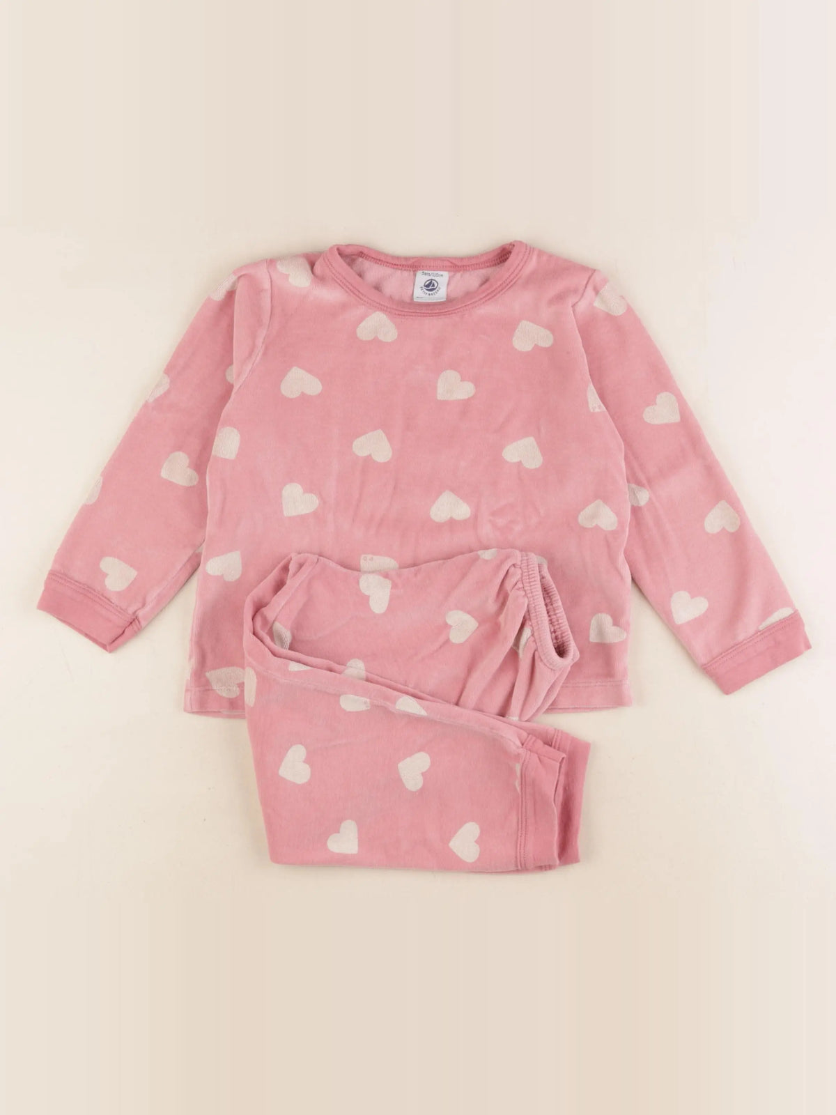 Petit Bateau - pyjama velours rose - 5 ans