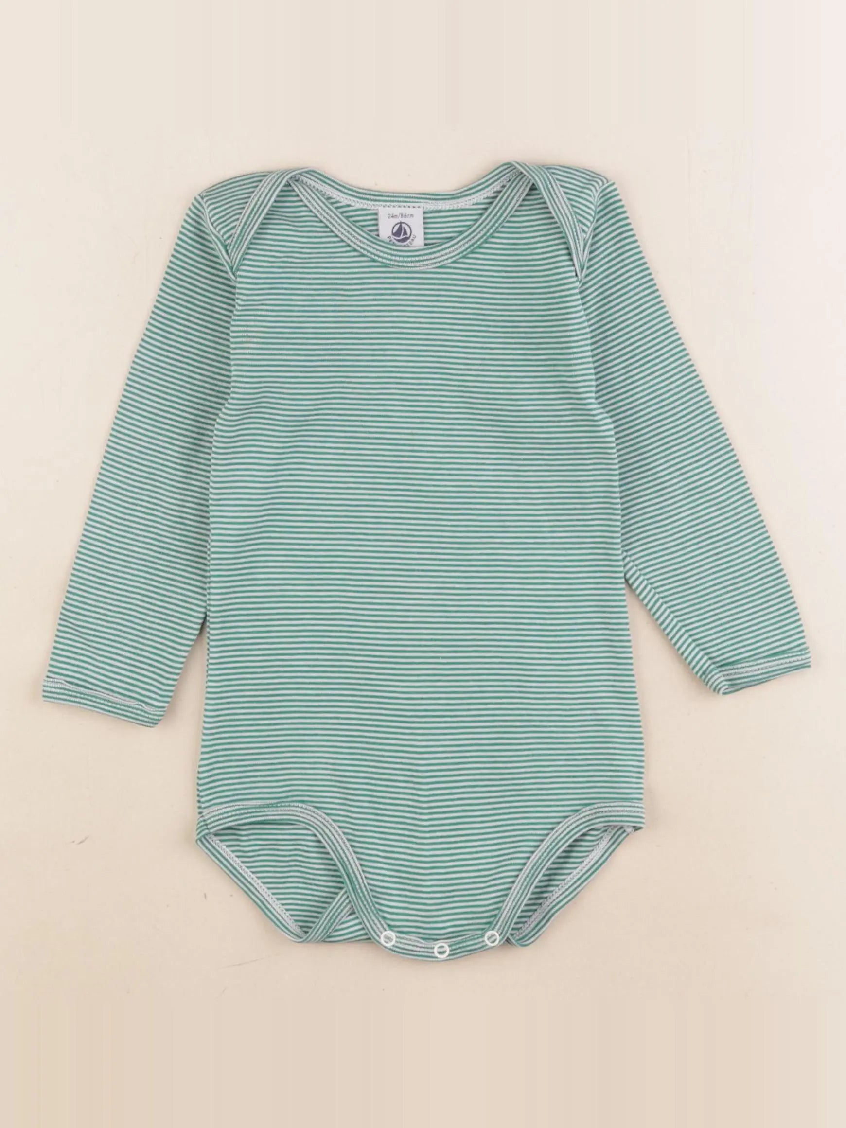 Petit Bateau - body vert - 24 mois