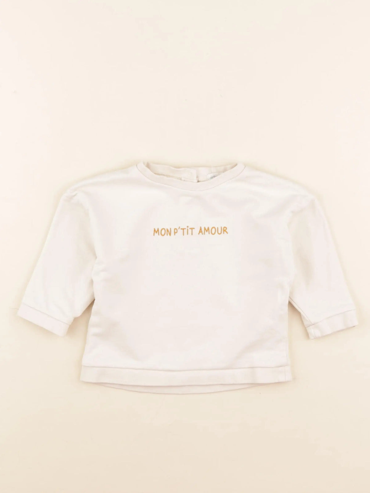 Vertbaudet - sweat beige - 12 mois