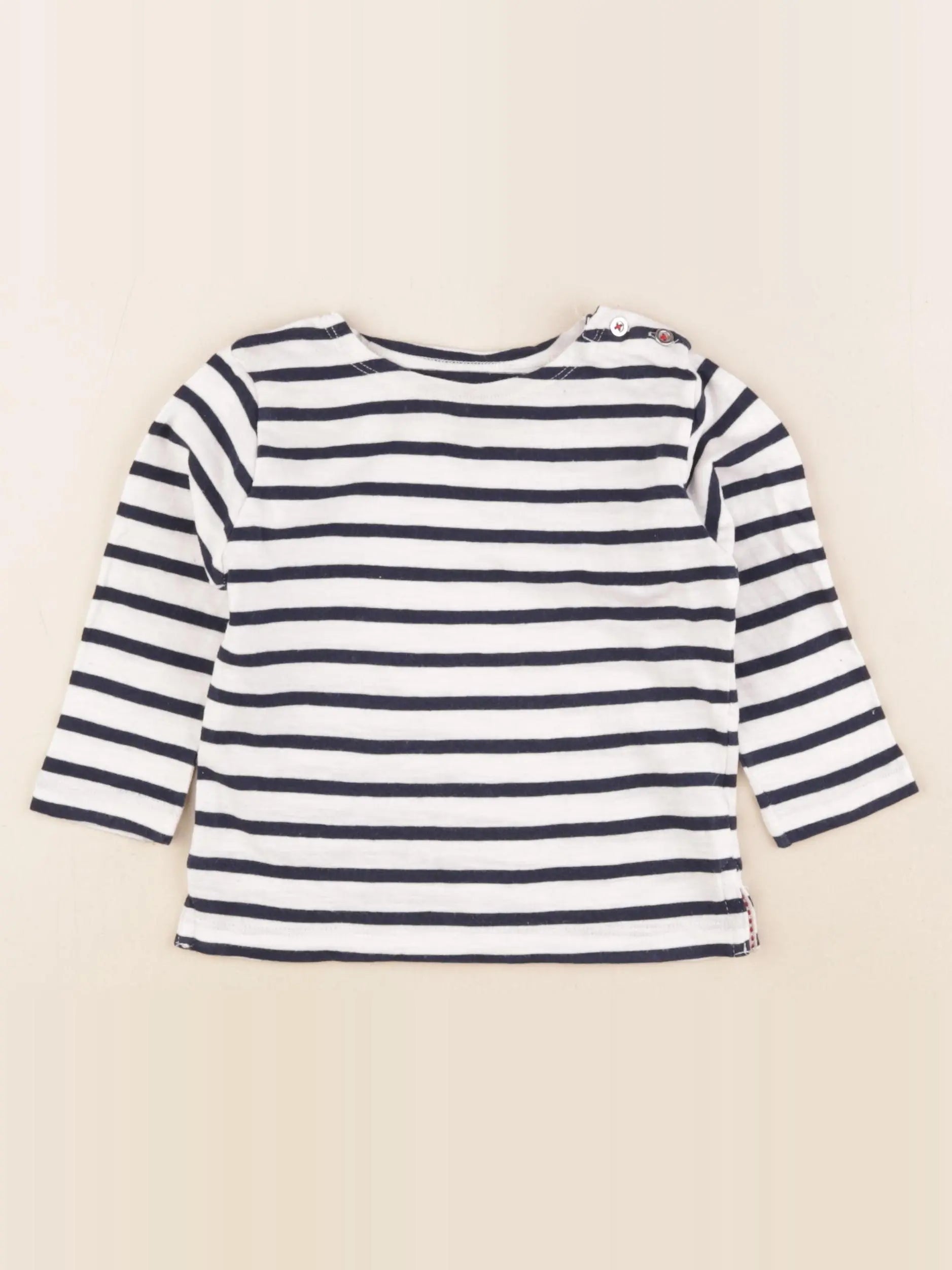 Boutchou - tee-shirt bleu, blanc - 18 mois