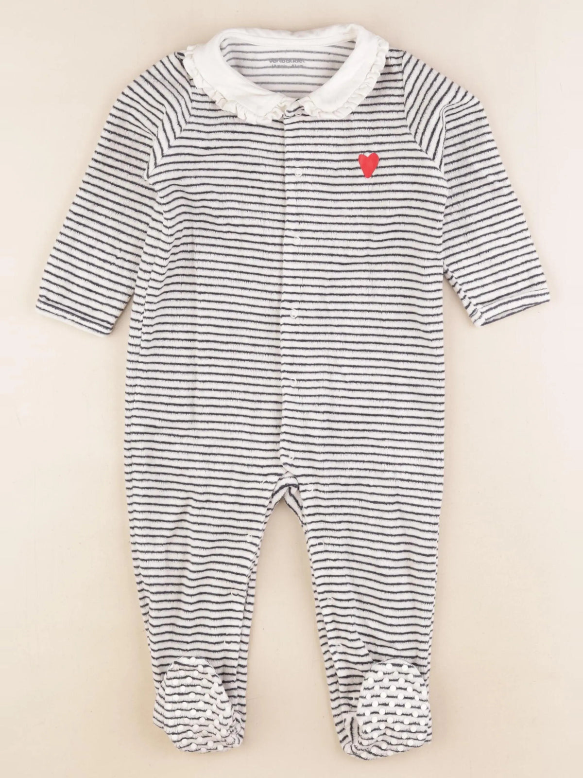 Vertbaudet - pyjama velours blanc, bleu - 18 mois