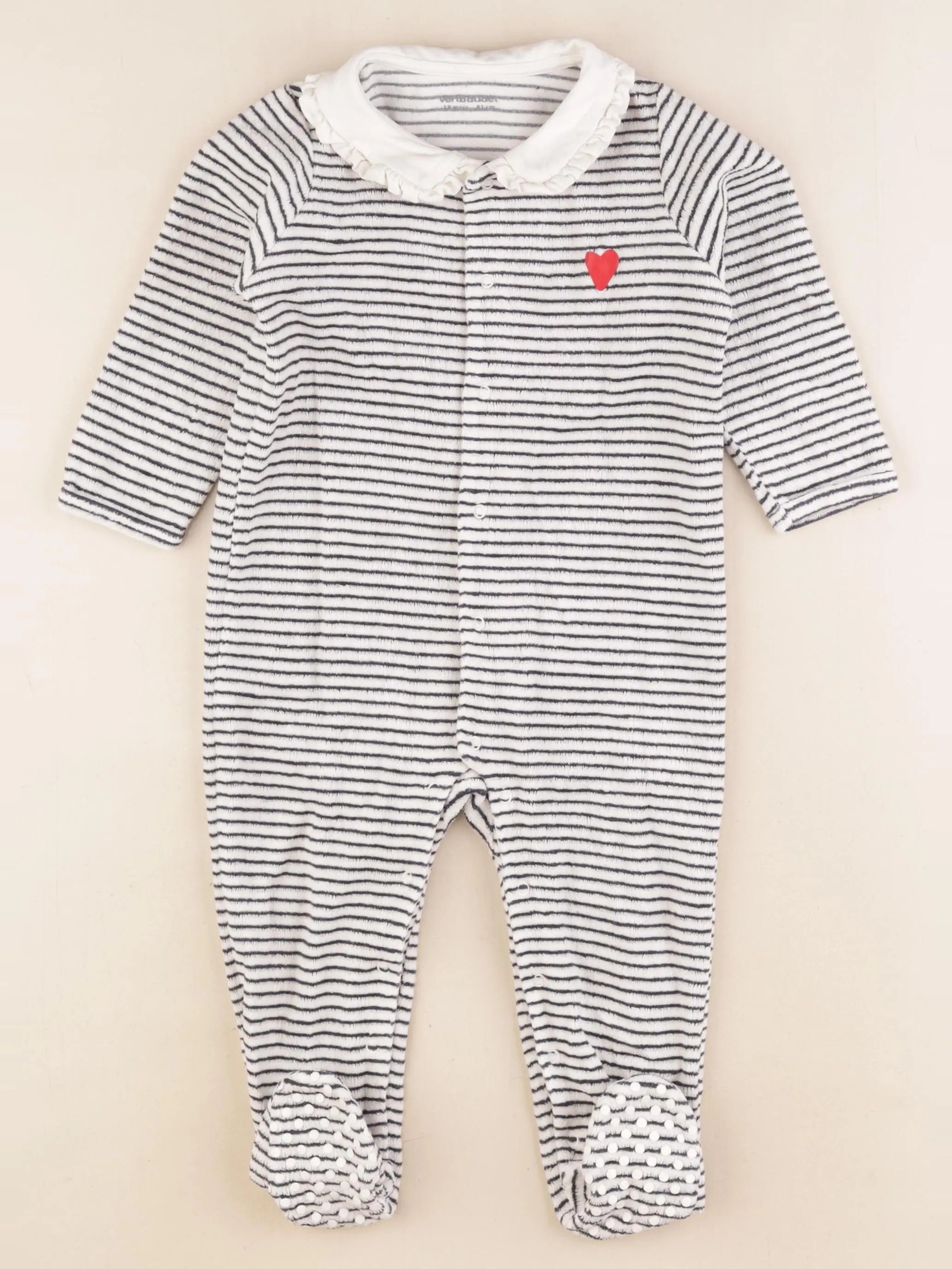 Vertbaudet - pyjama velours blanc, bleu - 18 mois