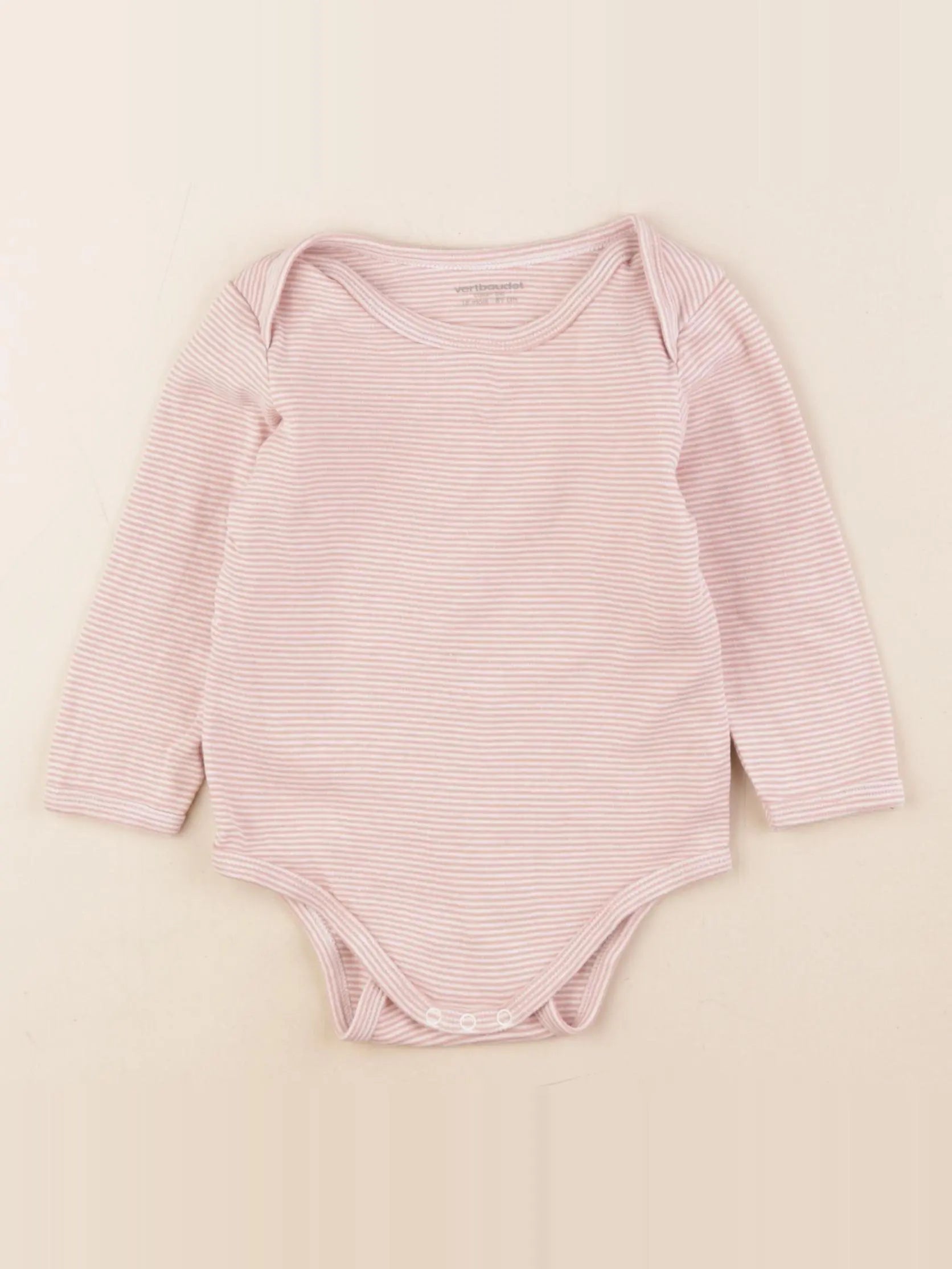 Vertbaudet - body blanc, rose - 18 mois