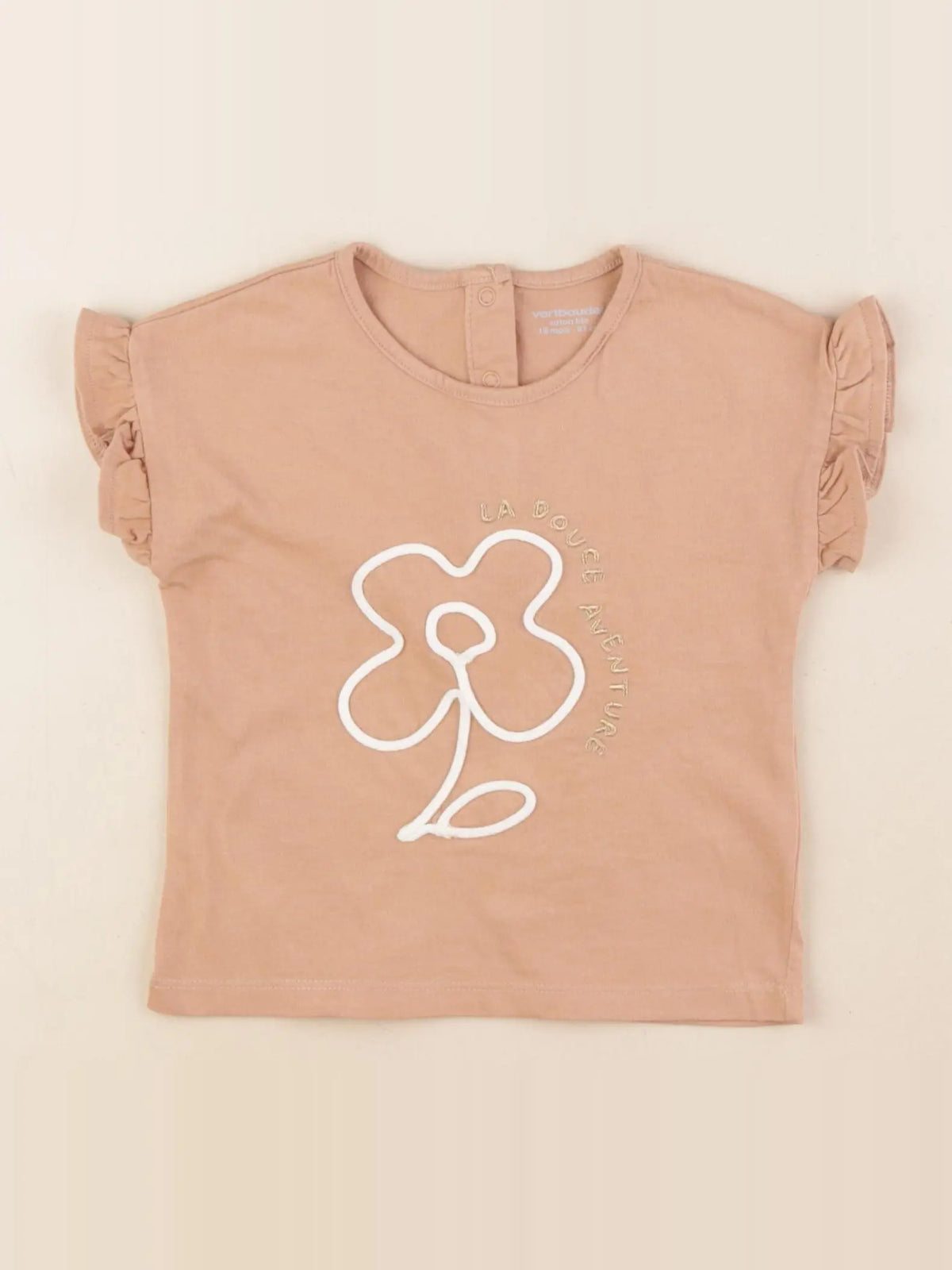 Vertbaudet - tee-shirt marron, or - 18 mois
