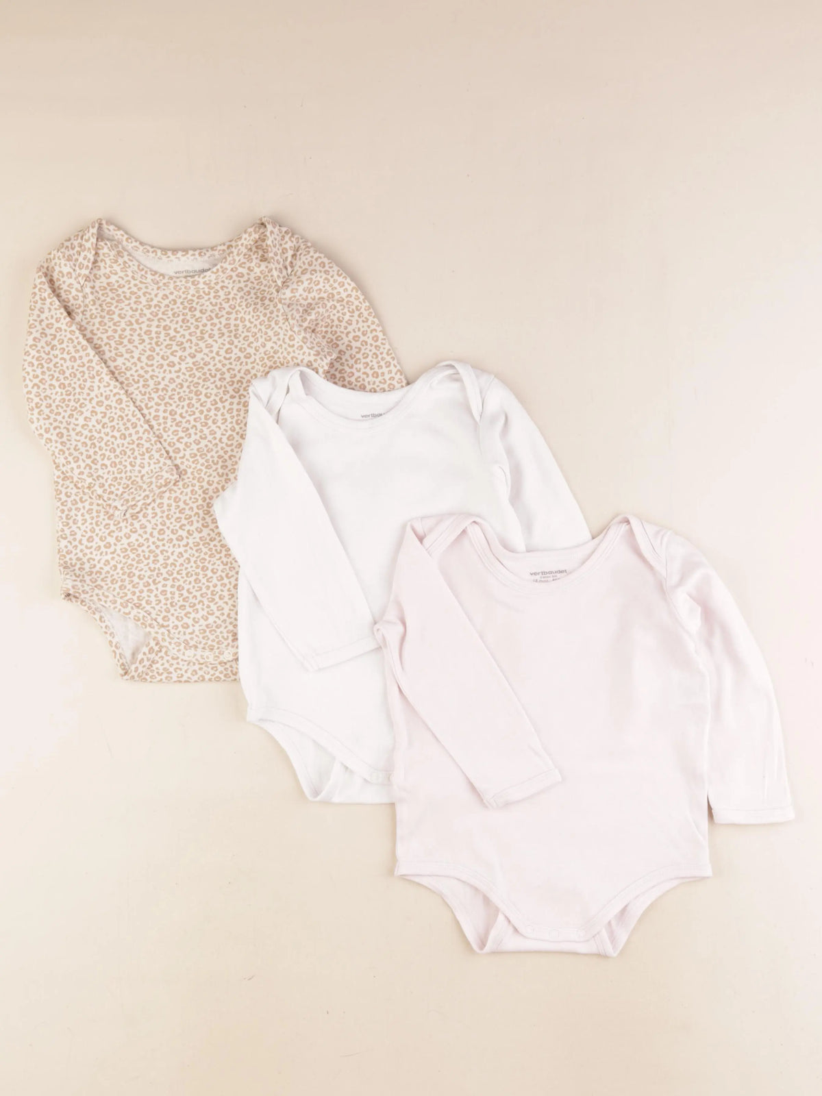 Vertbaudet - lot de 3 bodies en coton multicolore - 18 mois