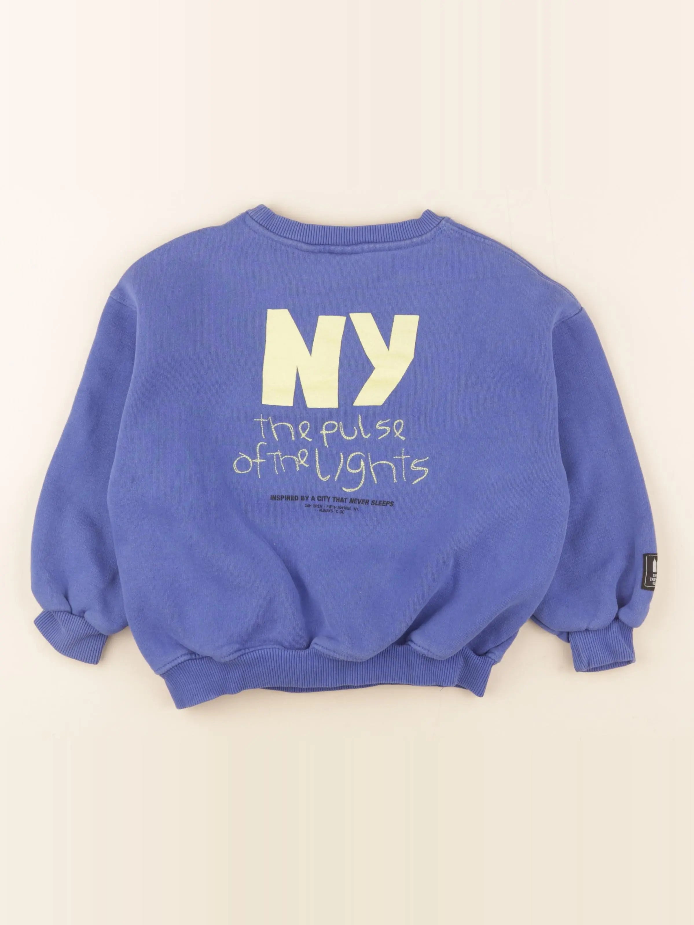Zara - sweat imprimé au dos bleu - 6 ans