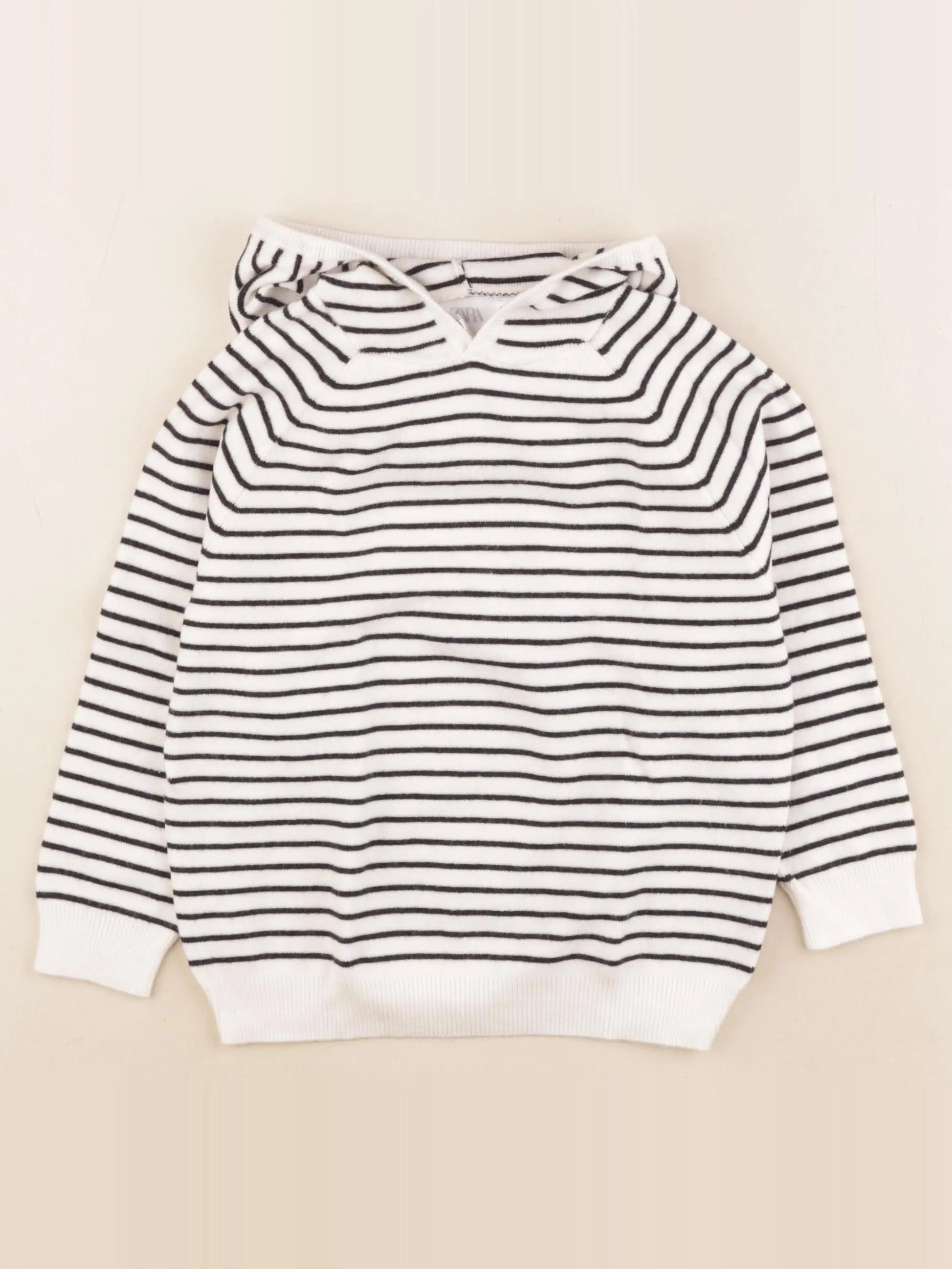 Zara - pull blanc, bleu - 4 ans