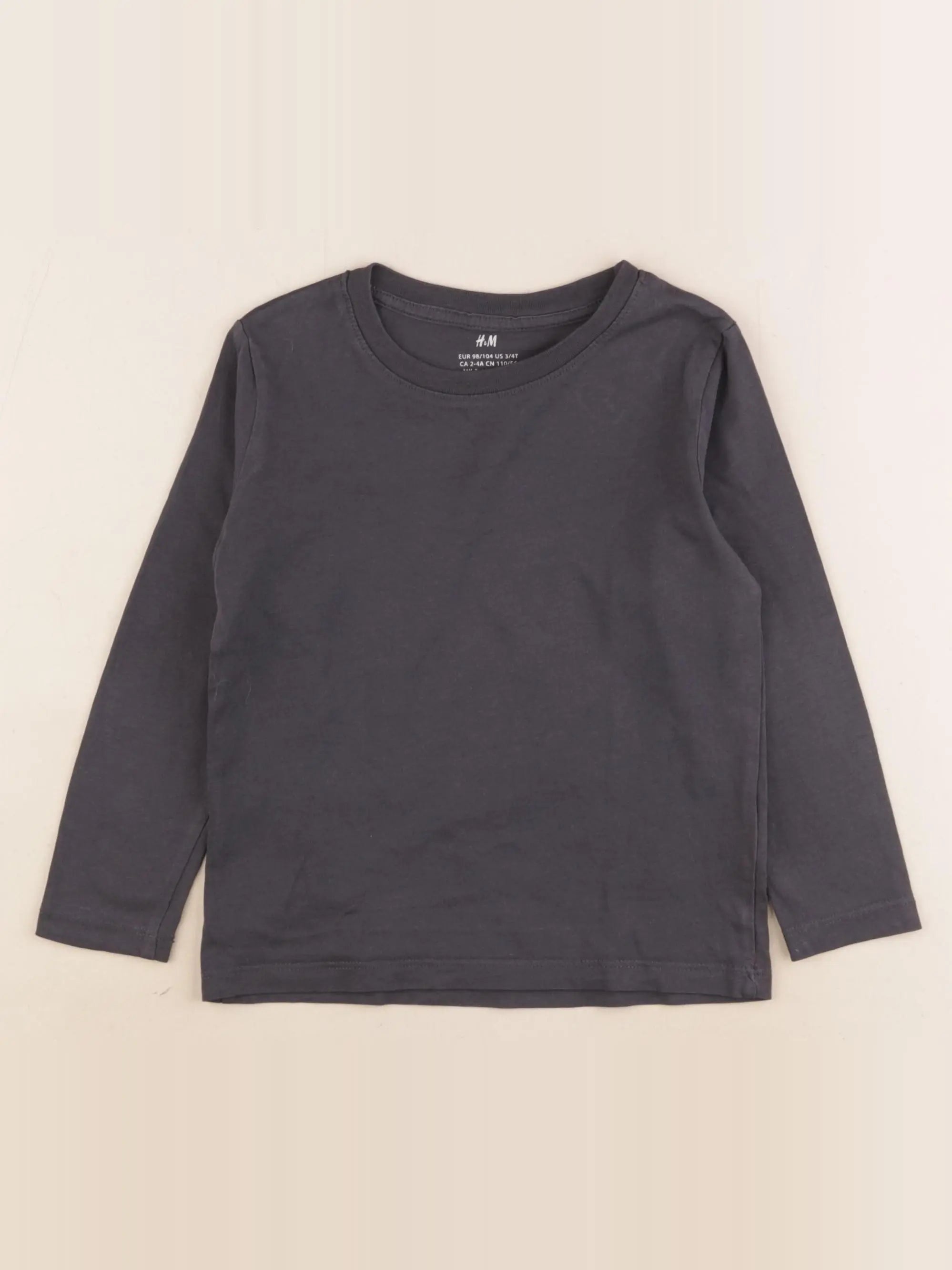 H&M - tee-shirt gris - 2/4 ans