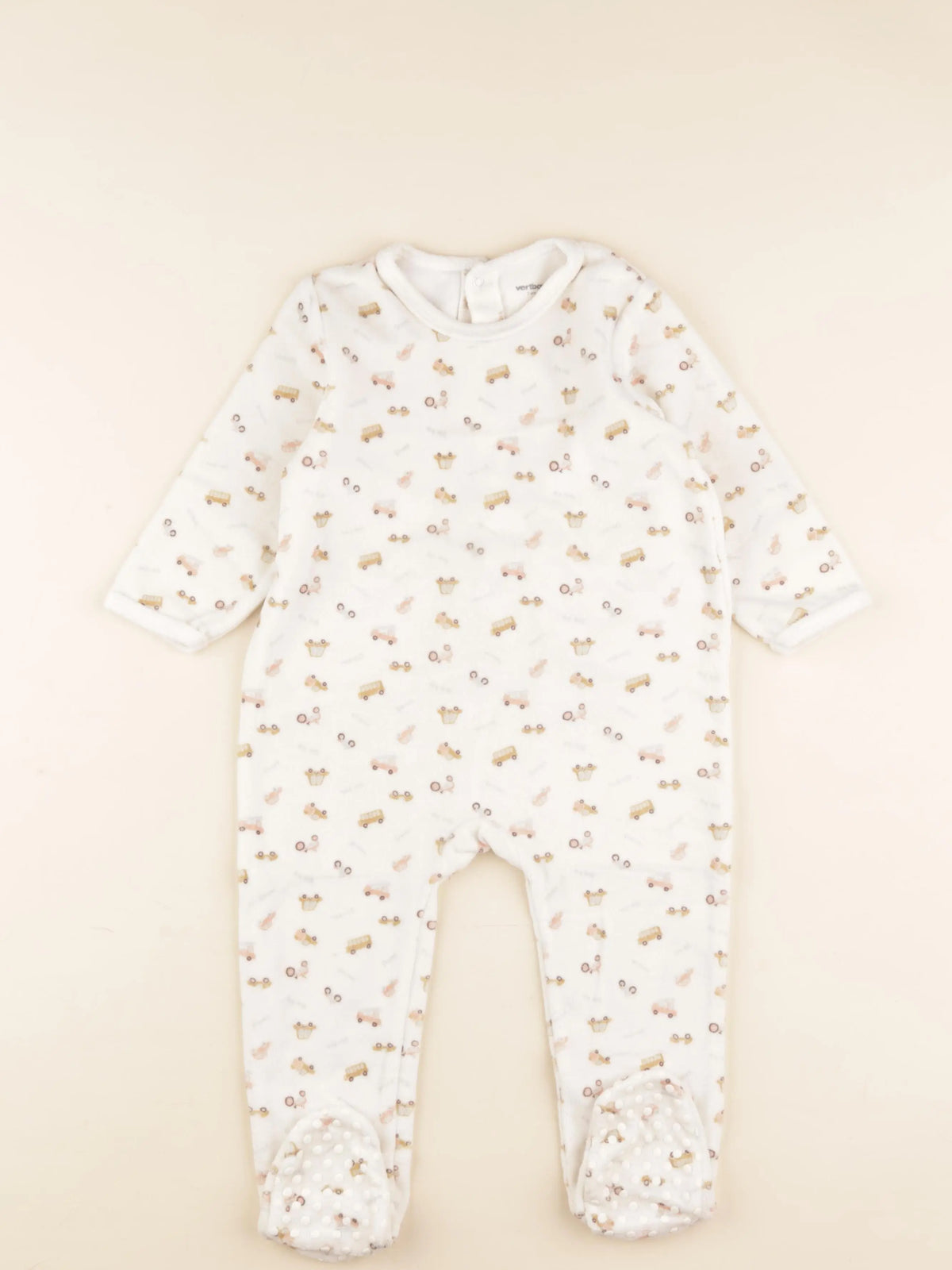 Vertbaudet - pyjama velours beige - 2 ans