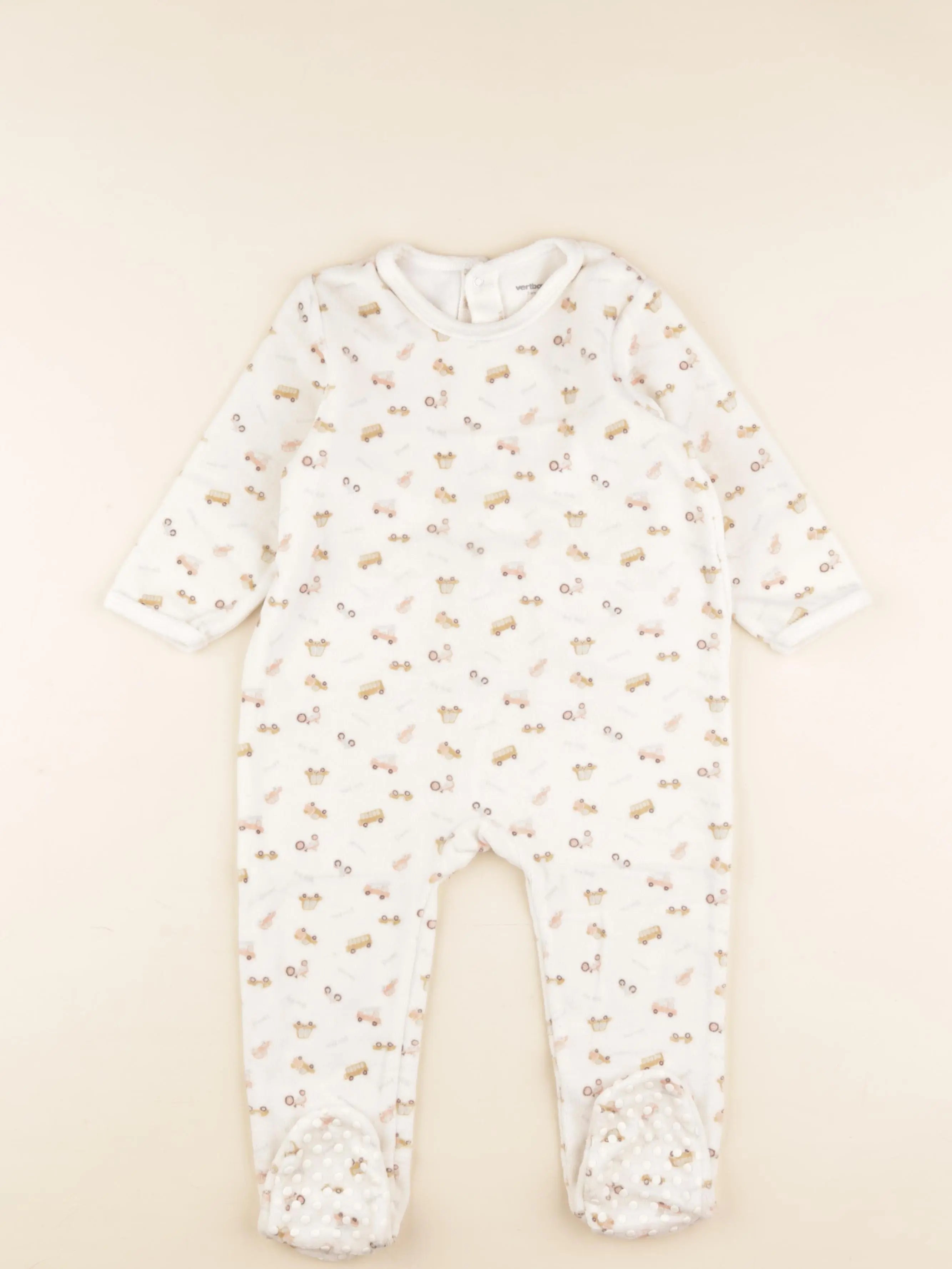 Vertbaudet - pyjama velours beige - 2 ans