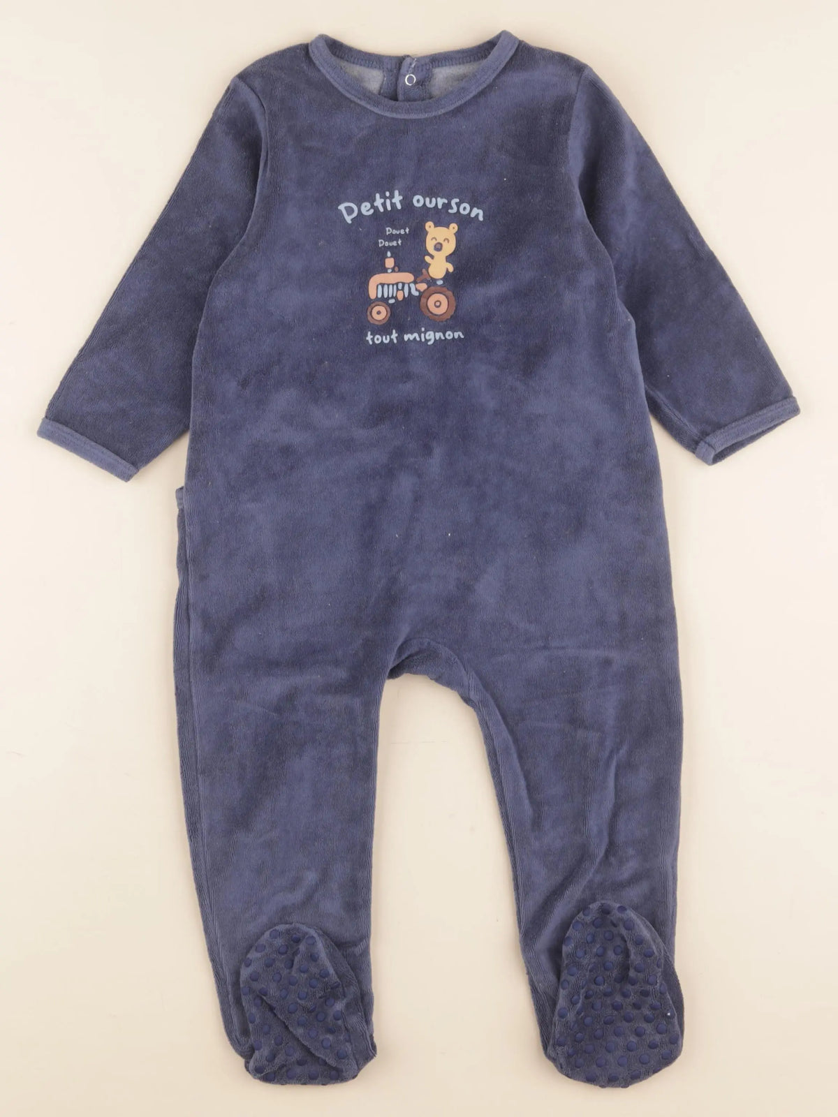 Vertbaudet - pyjama velours bleu - 2 ans