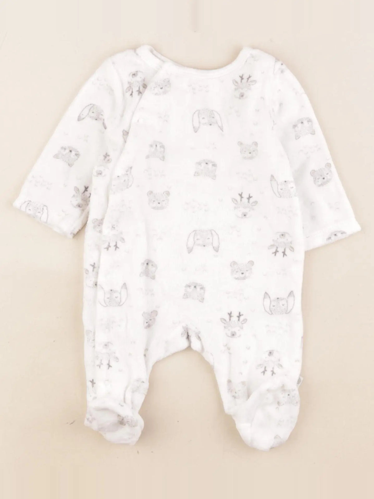 Tape à l'oeil - pyjama velours gris - 1 mois