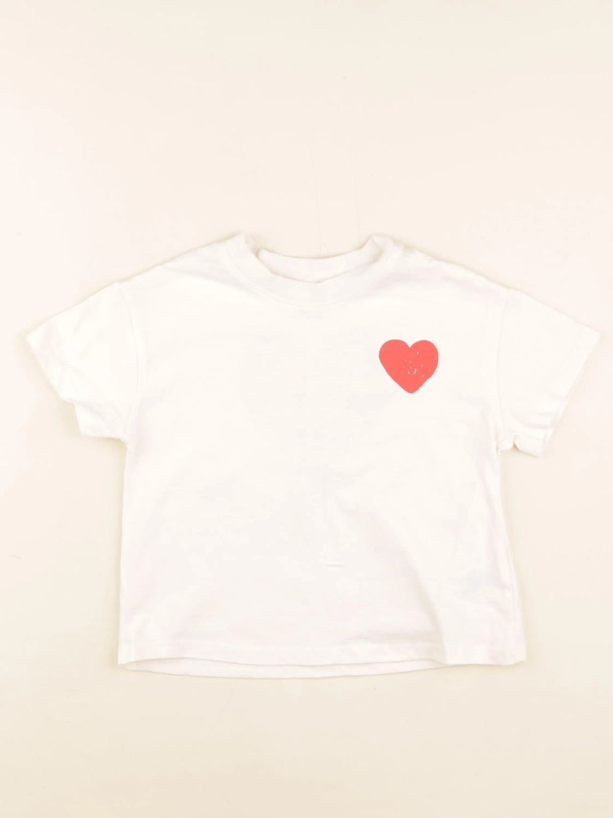 Next - tee-shirt beige, rouge - 2/3 ans